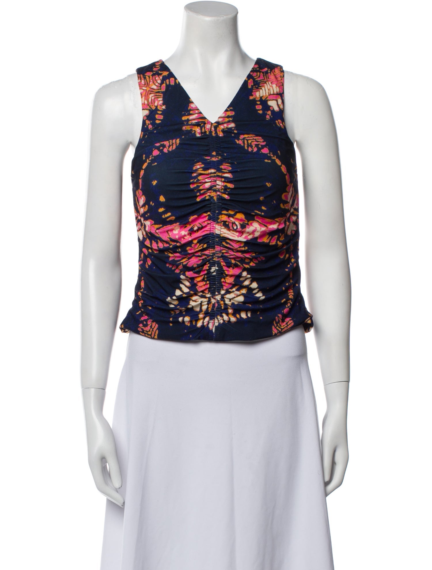 Mariacher Printed V-Neck Crop Top