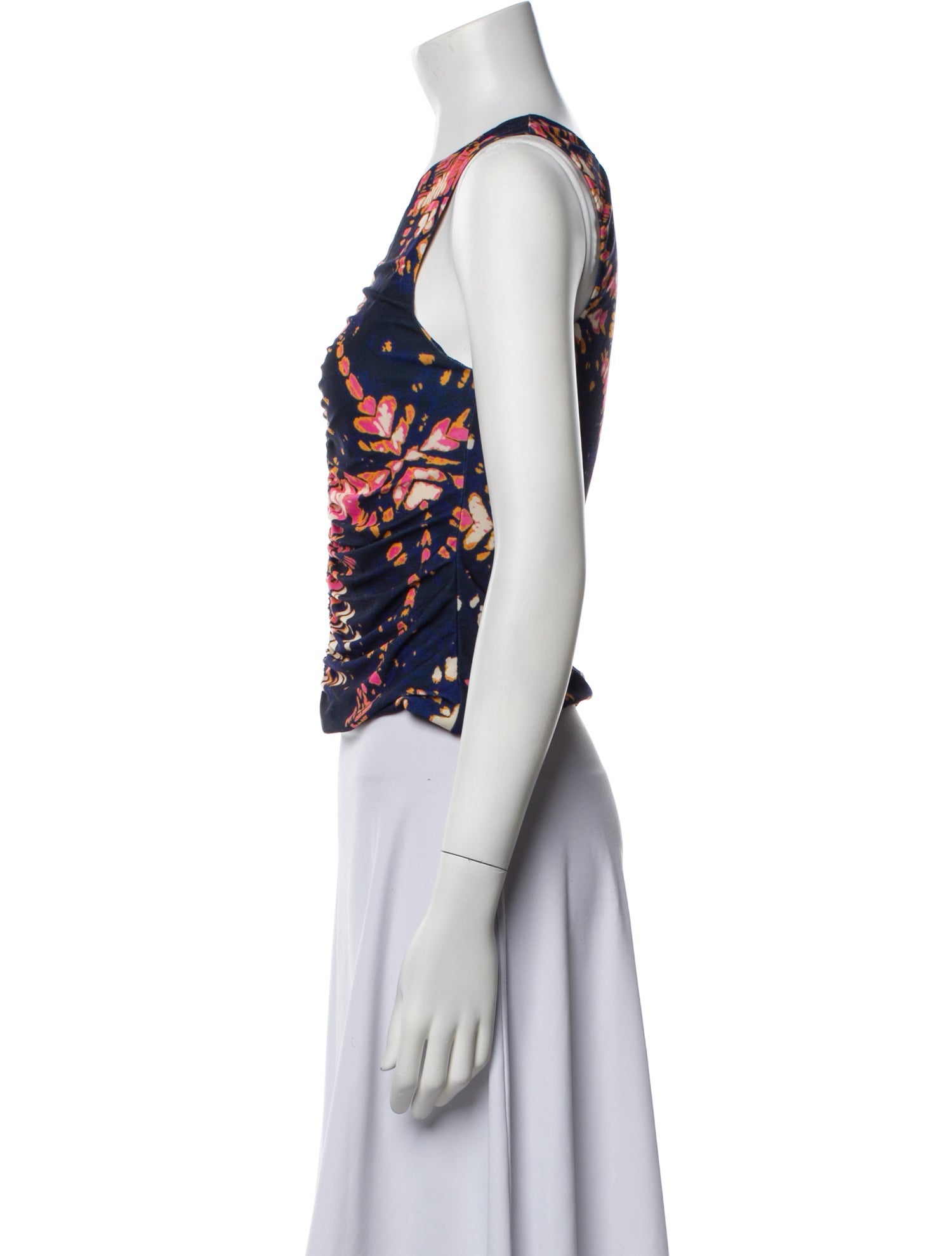 Mariacher Printed V-Neck Crop Top