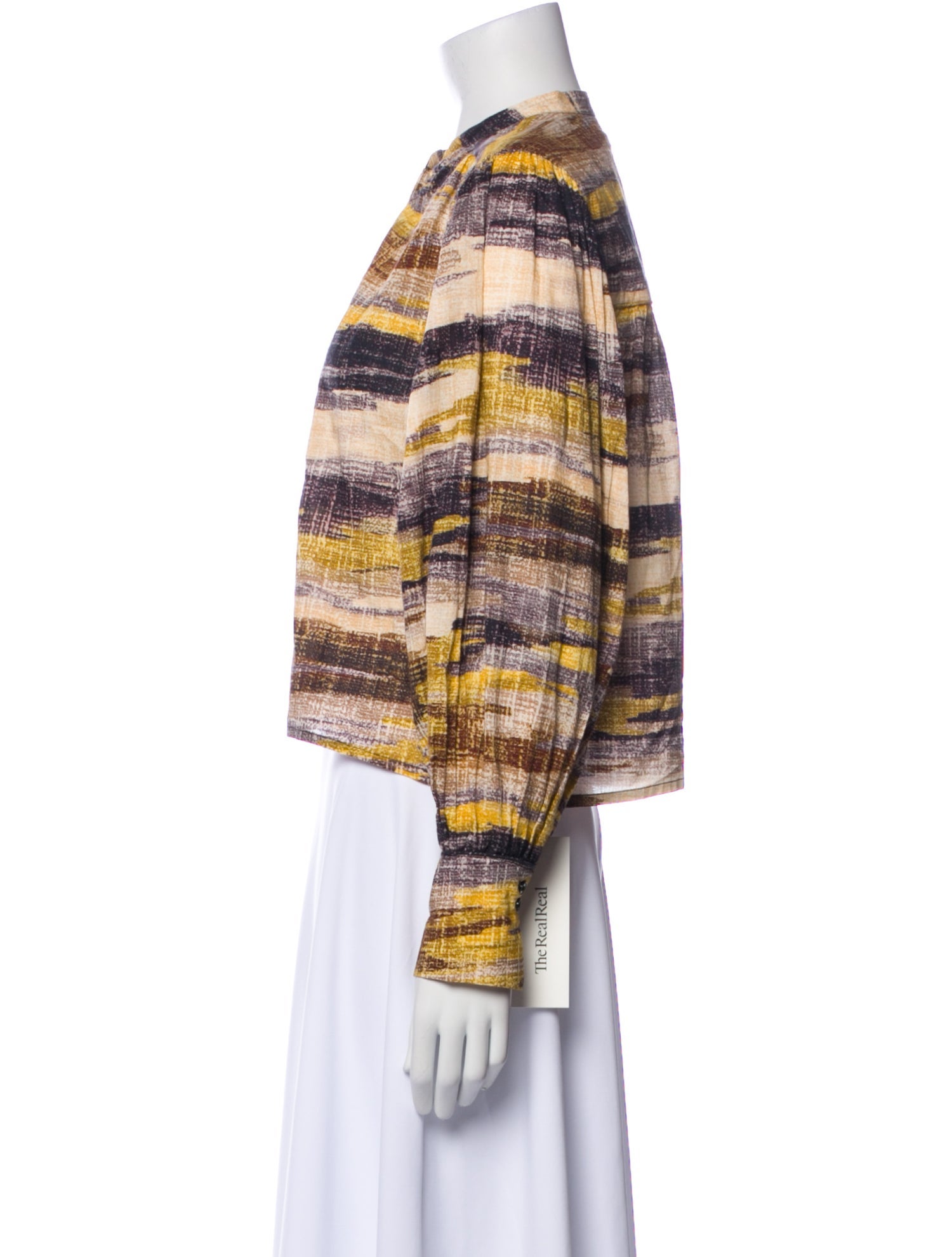 Mariacher Printed Mock Neck Crop Top