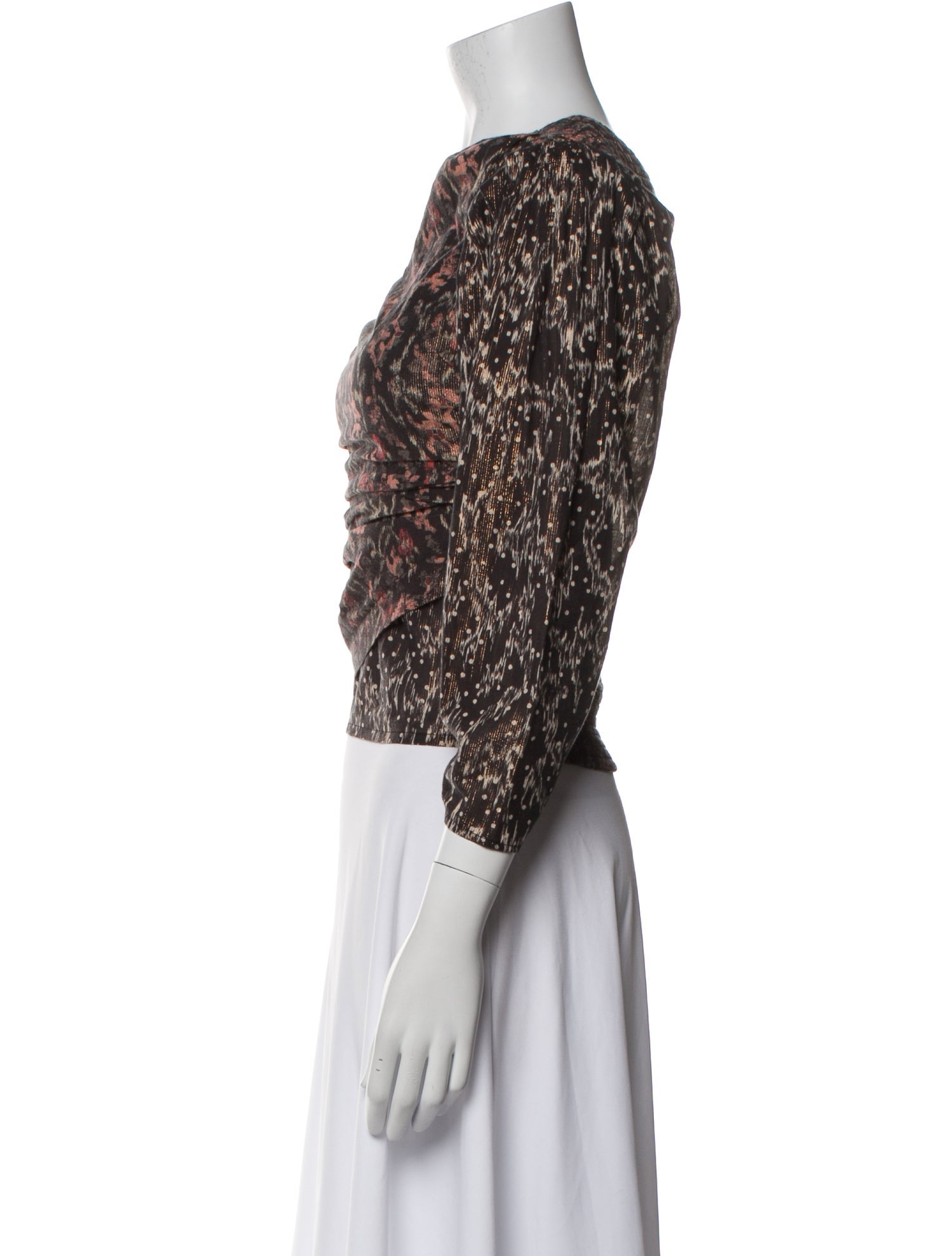 Mariacher Floral Print One-Shoulder Crop Top