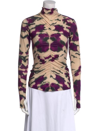 Mariacher Tie-Dye Print Turtleneck Top