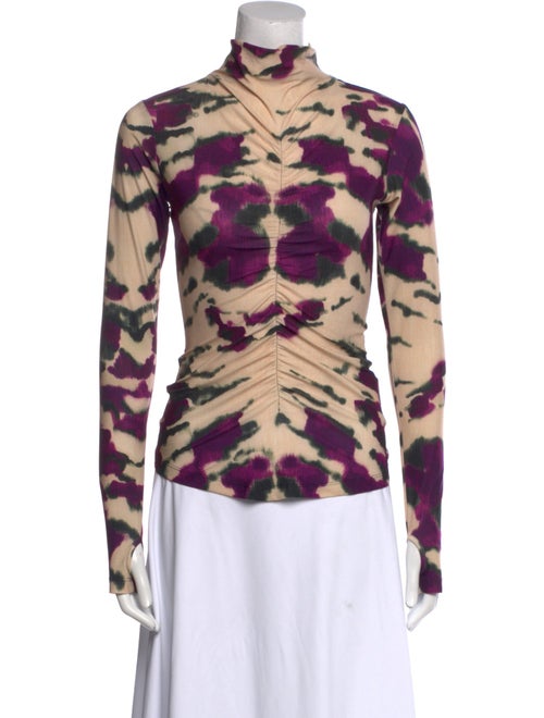 Mariacher Tie-Dye Print Turtleneck Top