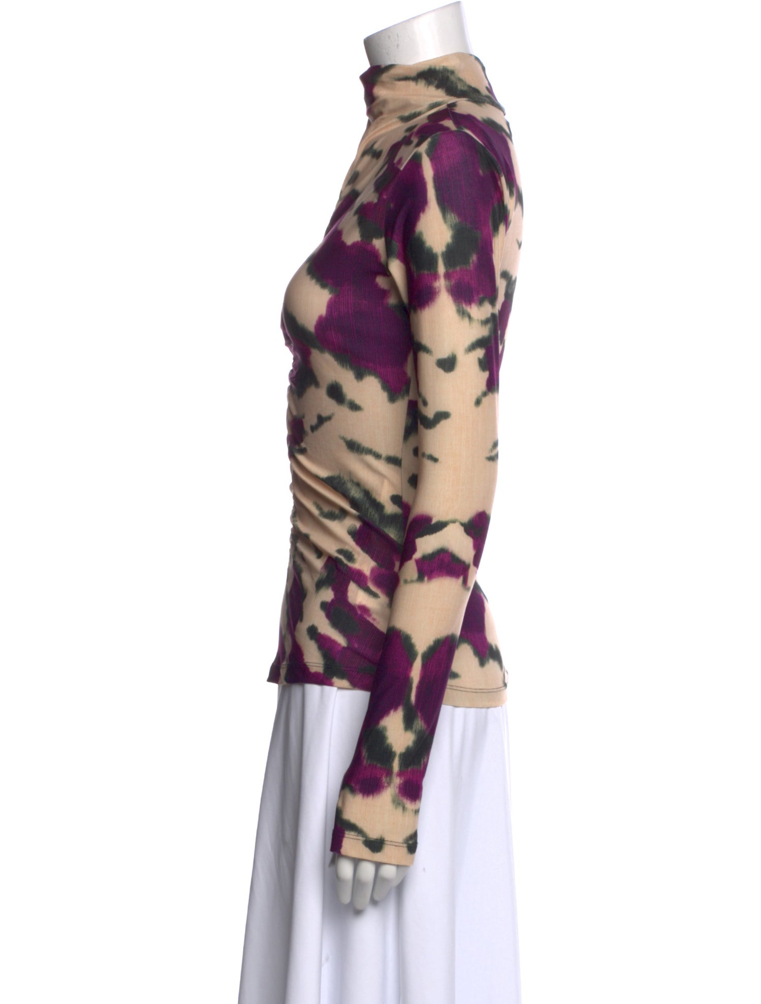 Mariacher Tie-Dye Print Turtleneck Top