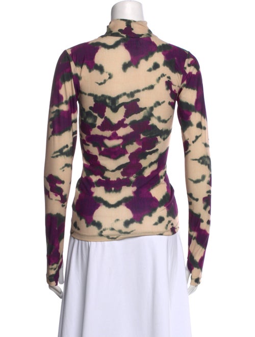Mariacher Tie-Dye Print Turtleneck Top