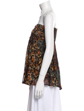 Mariacher Floral Print Strapless Top