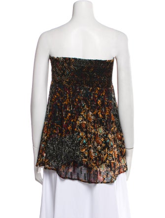 Mariacher Floral Print Strapless Top