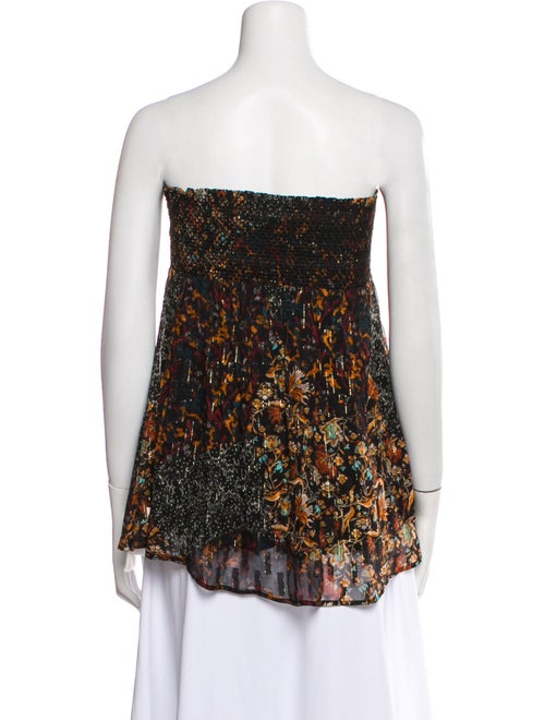 Mariacher Floral Print Strapless Top