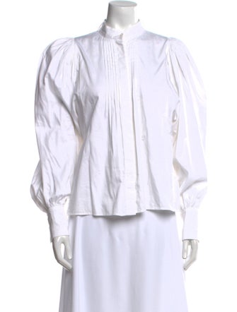 Mariacher Mock Neck Long Sleeve Button-Up Top