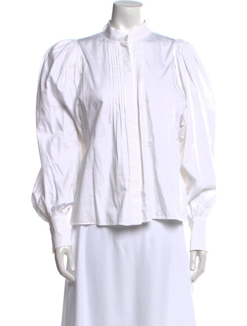 Mariacher Mock Neck Long Sleeve Button-Up Top
