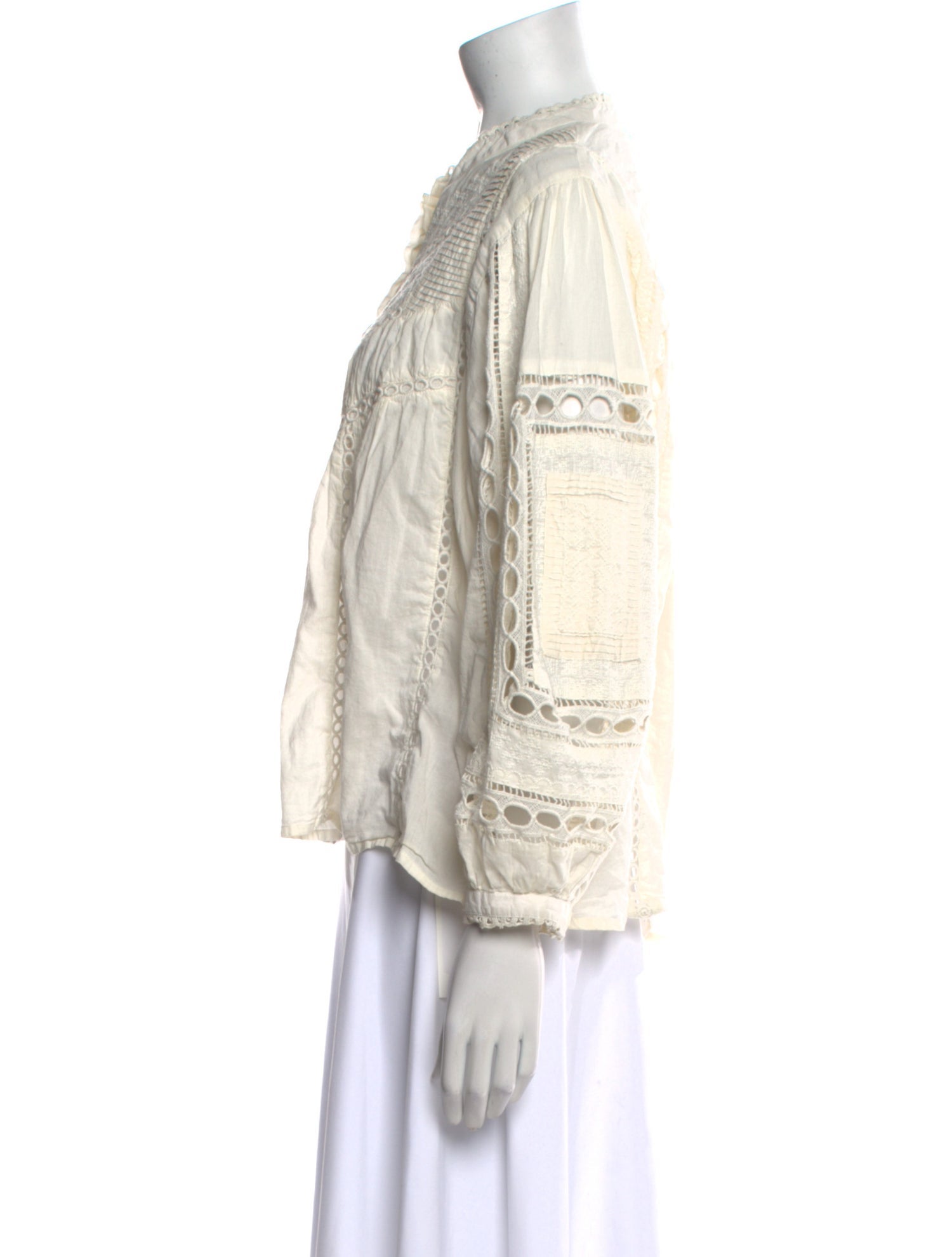 Mariacher Mock Neck Long Sleeve Blouse