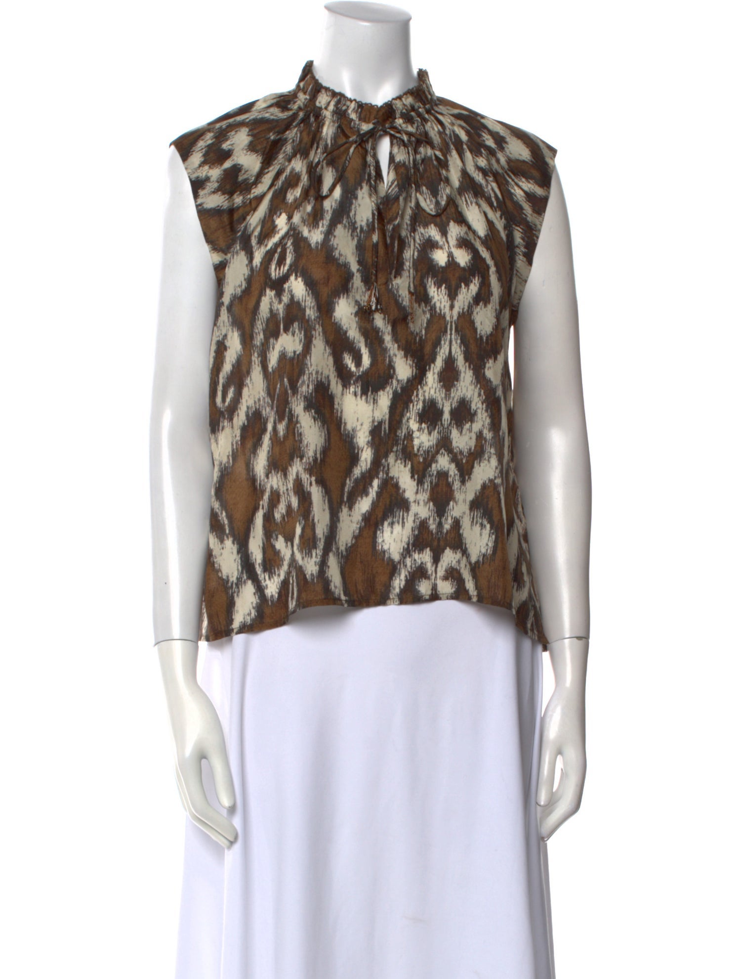 Mariacher Silk Animal Print Top