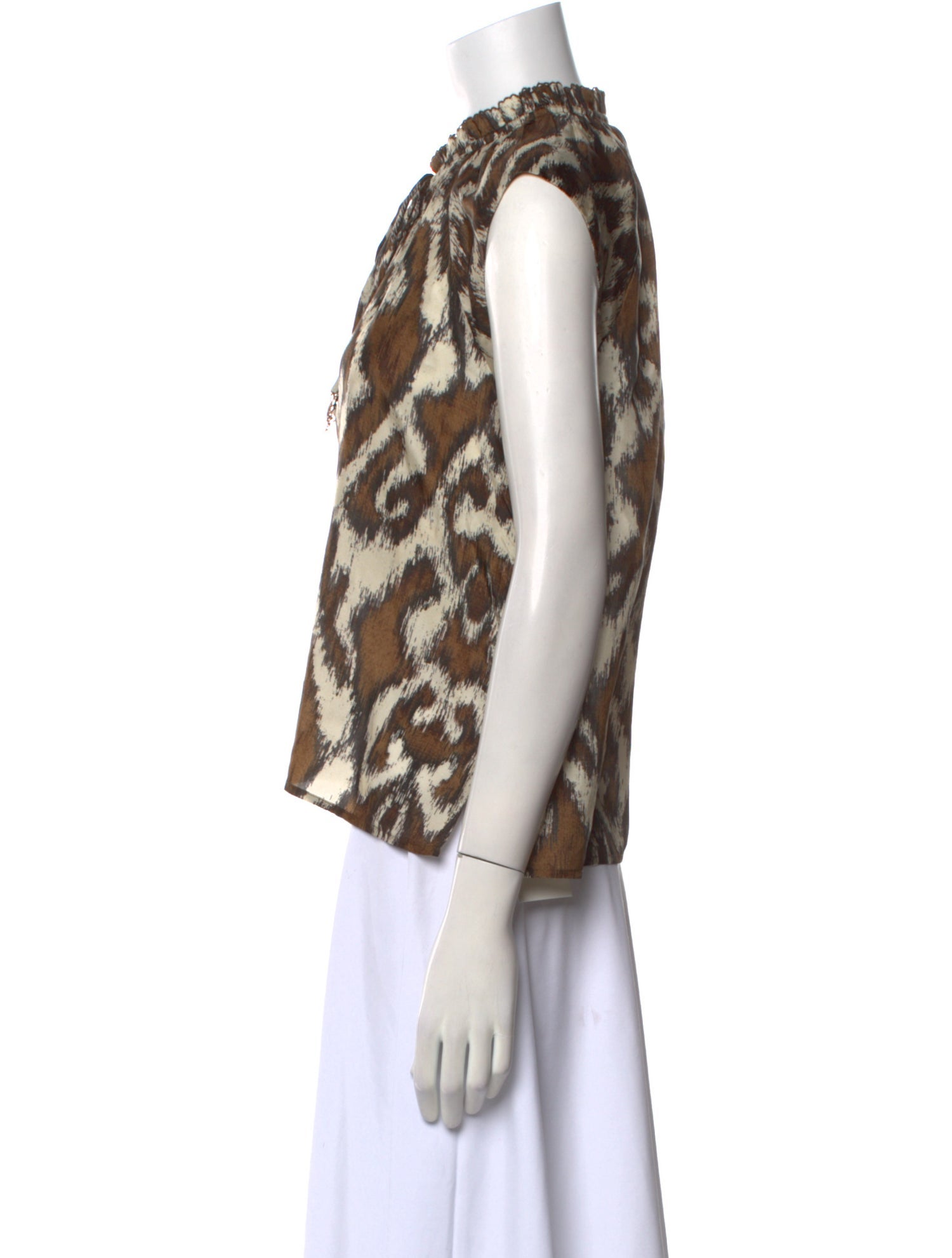 Mariacher Silk Animal Print Top