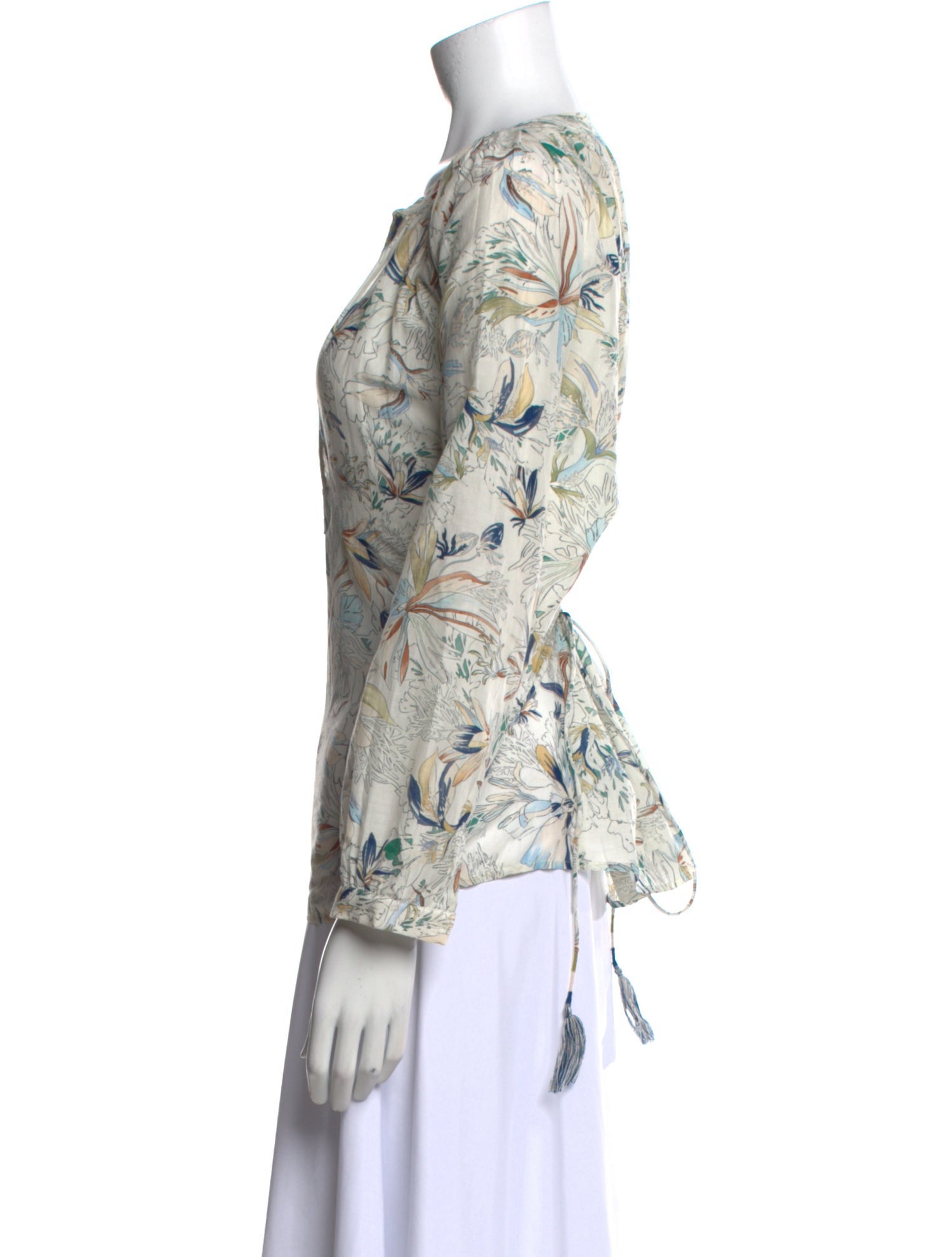 Mariacher Printed V-Neck Blouse