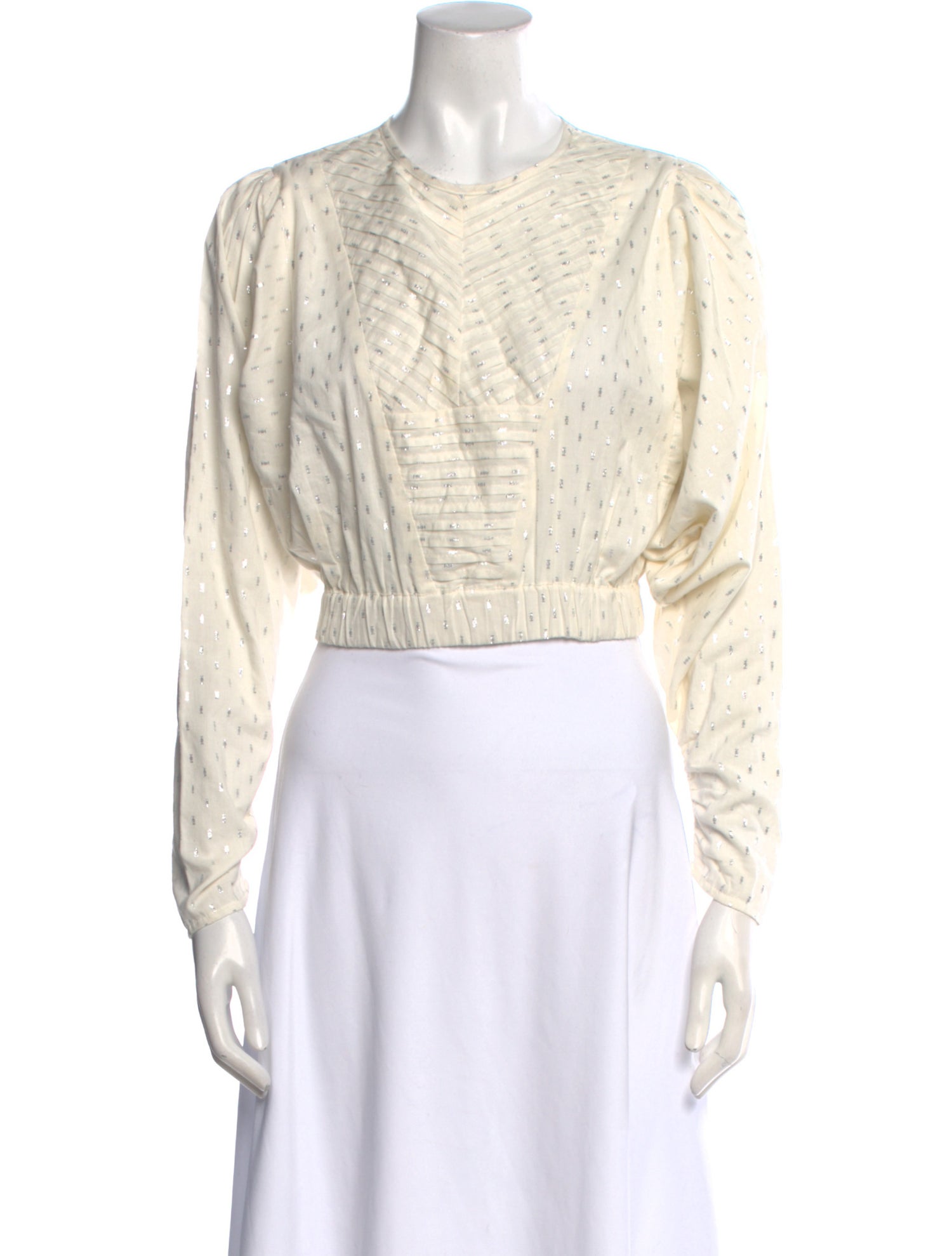 Mariacher Crew Neck Long Sleeve Crop Top