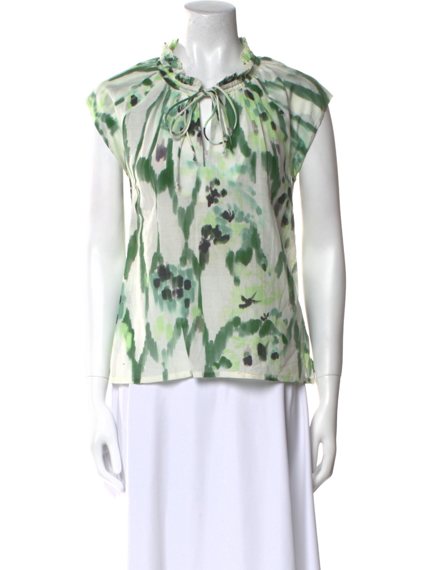 Mariacher Printed Tie Neck Blouse