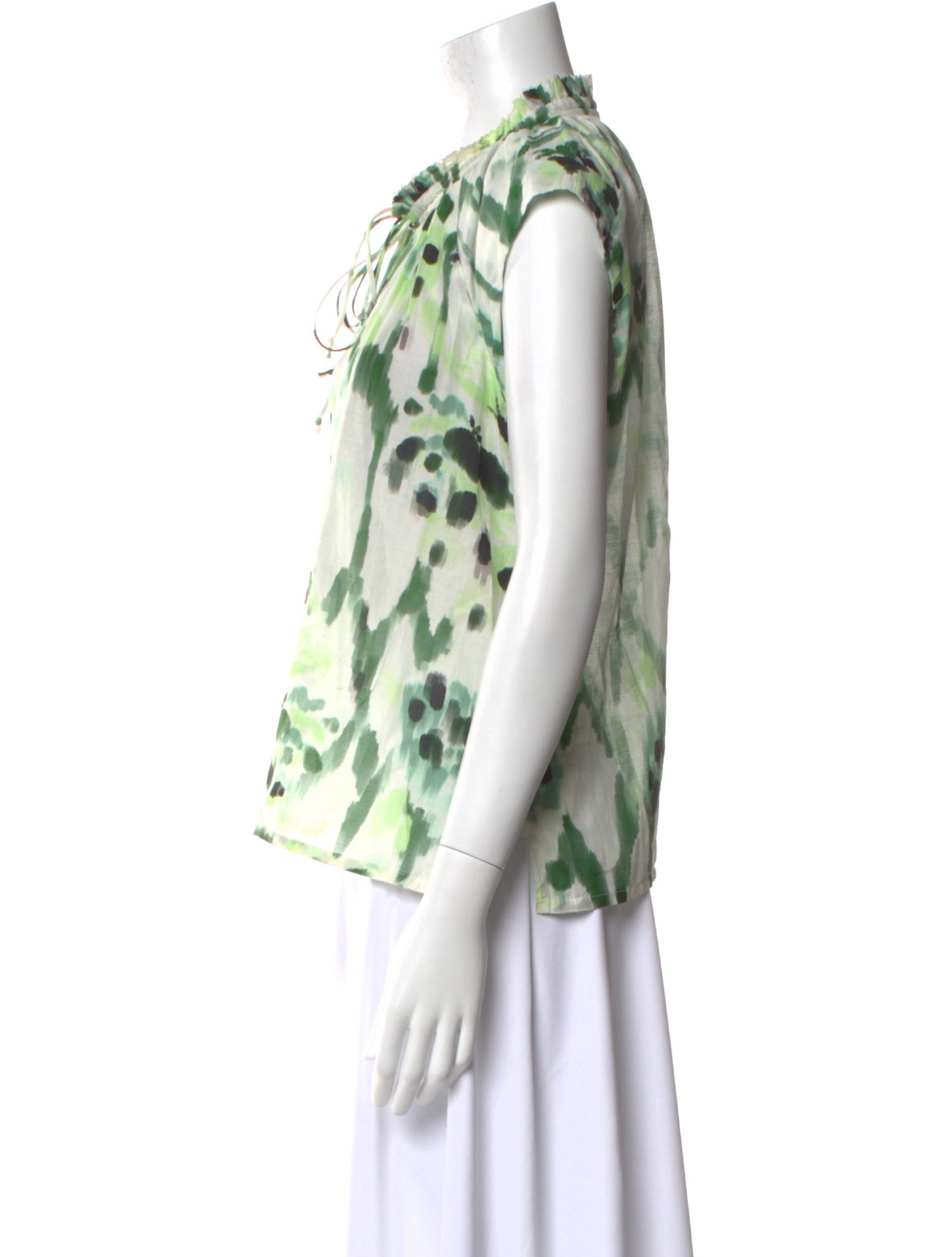 Mariacher Printed Tie Neck Blouse