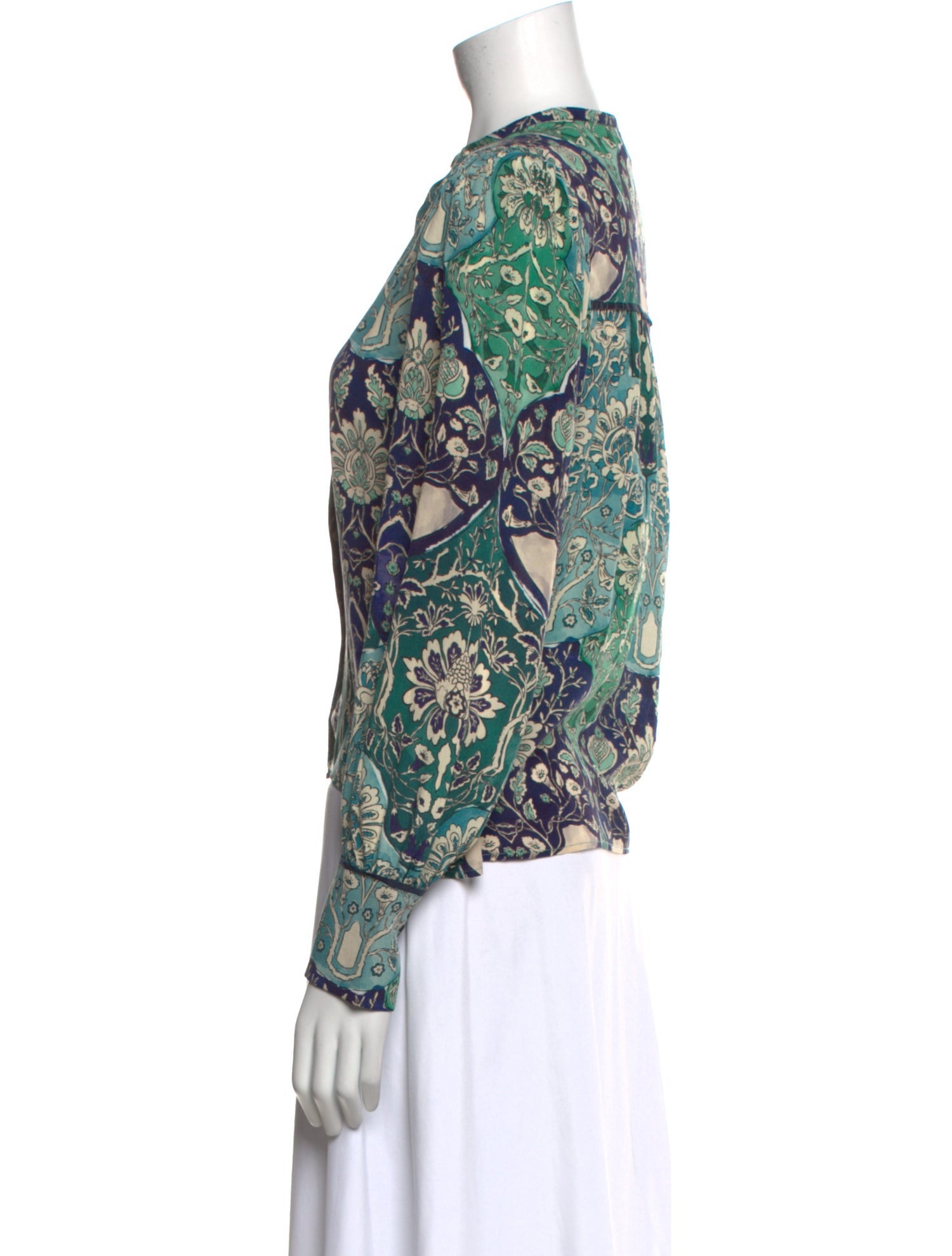 Mariacher Silk Floral Print Top