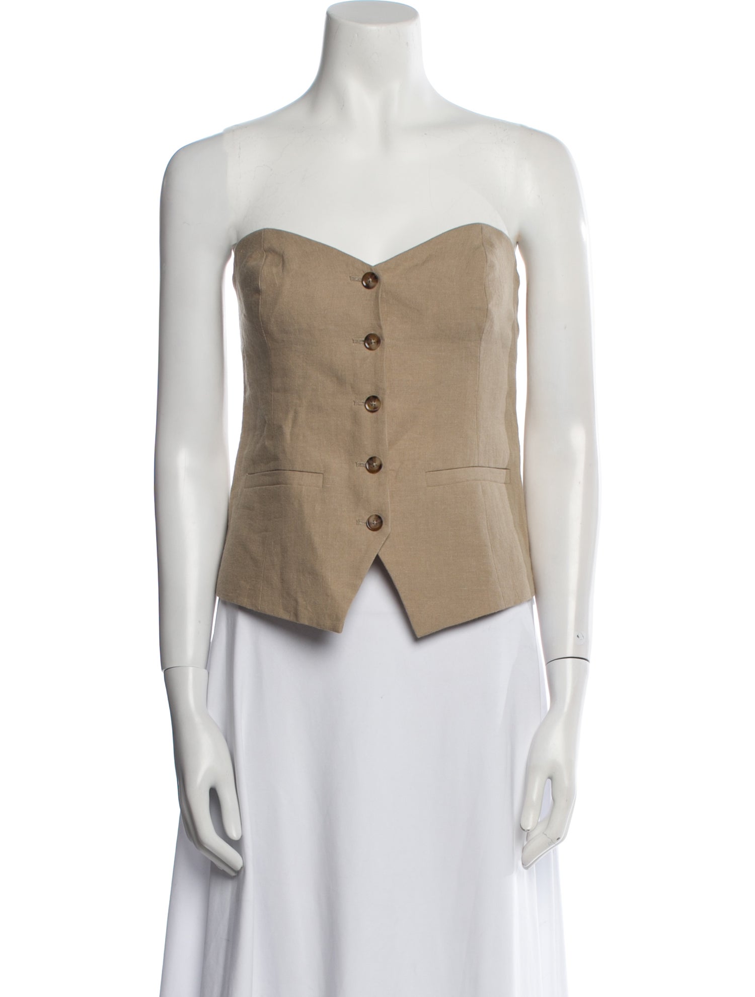 Mariacher Linen Strapless Crop Top w/ Tags