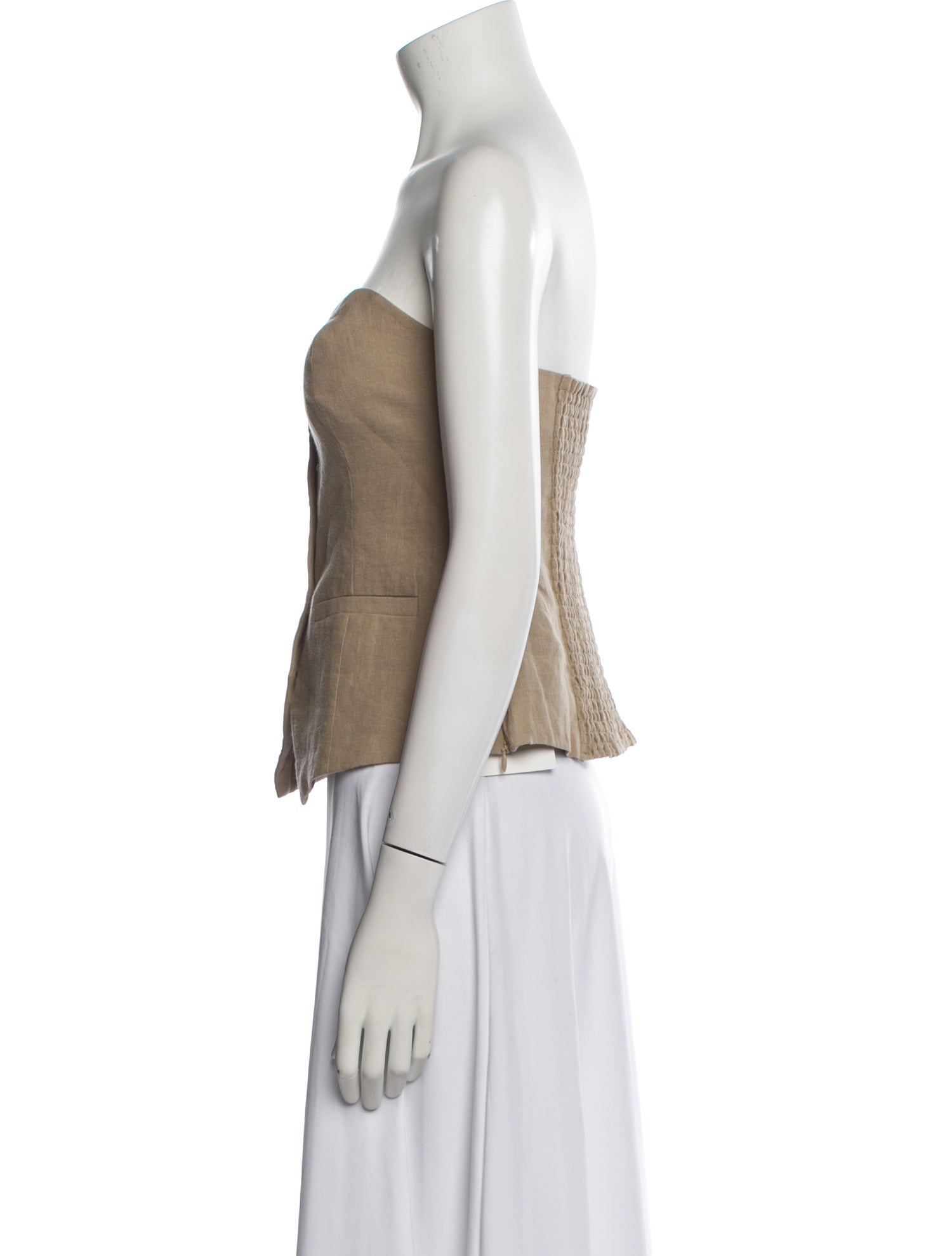 Mariacher Linen Strapless Crop Top w/ Tags