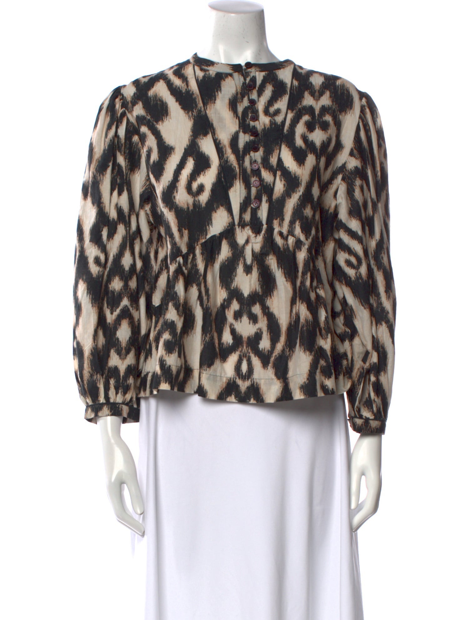 Mariacher Animal Print Scoop Neck Blouse w/ Tags