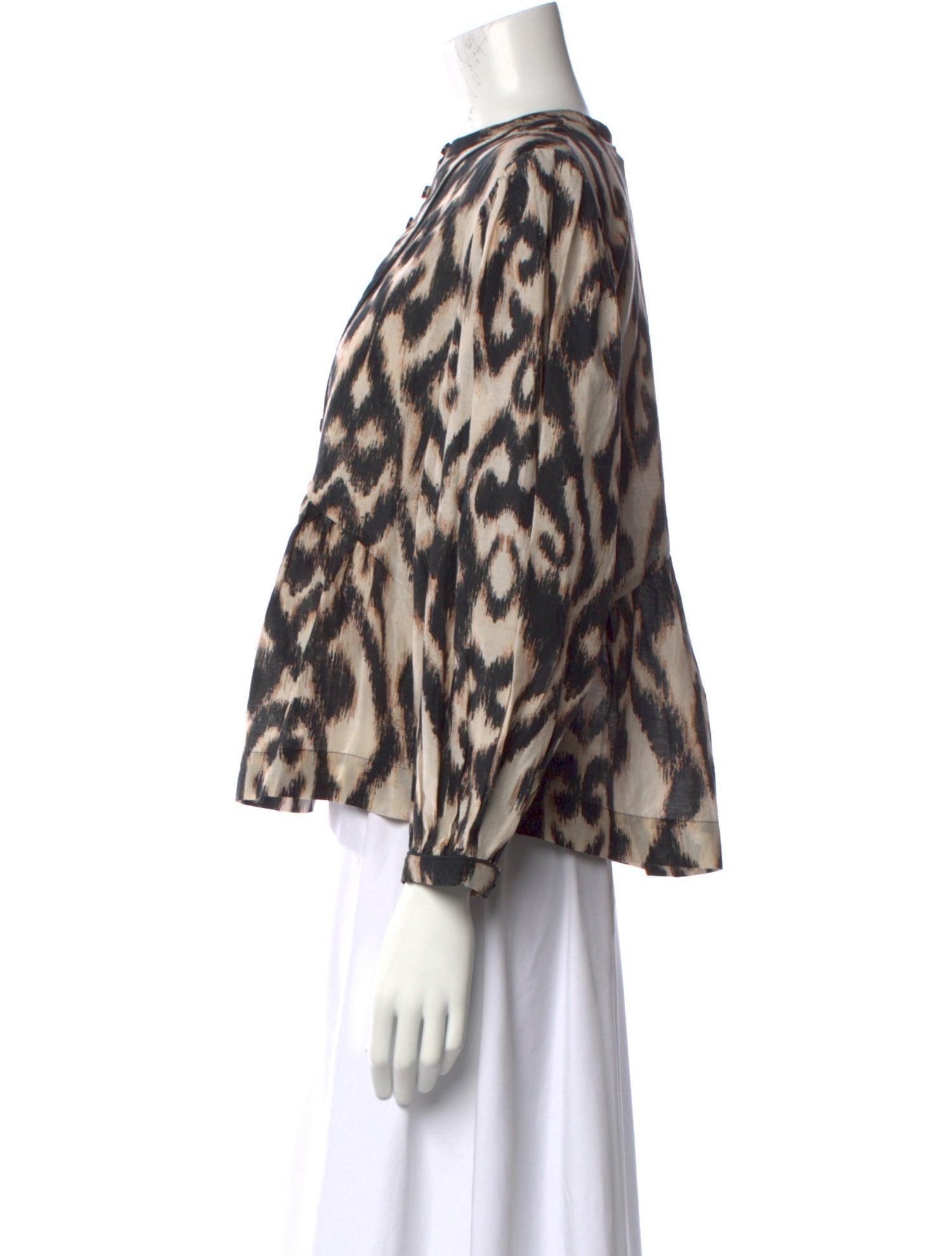 Mariacher Animal Print Scoop Neck Blouse w/ Tags