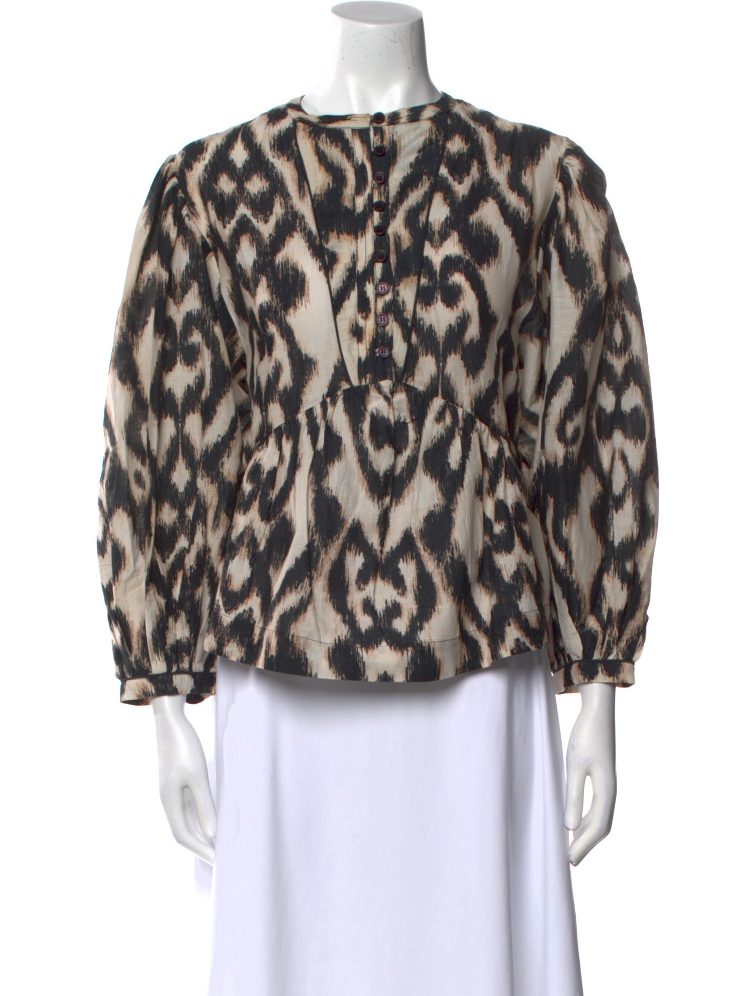 Mariacher Animal Print Bateau Neckline Blouse w/ Tags