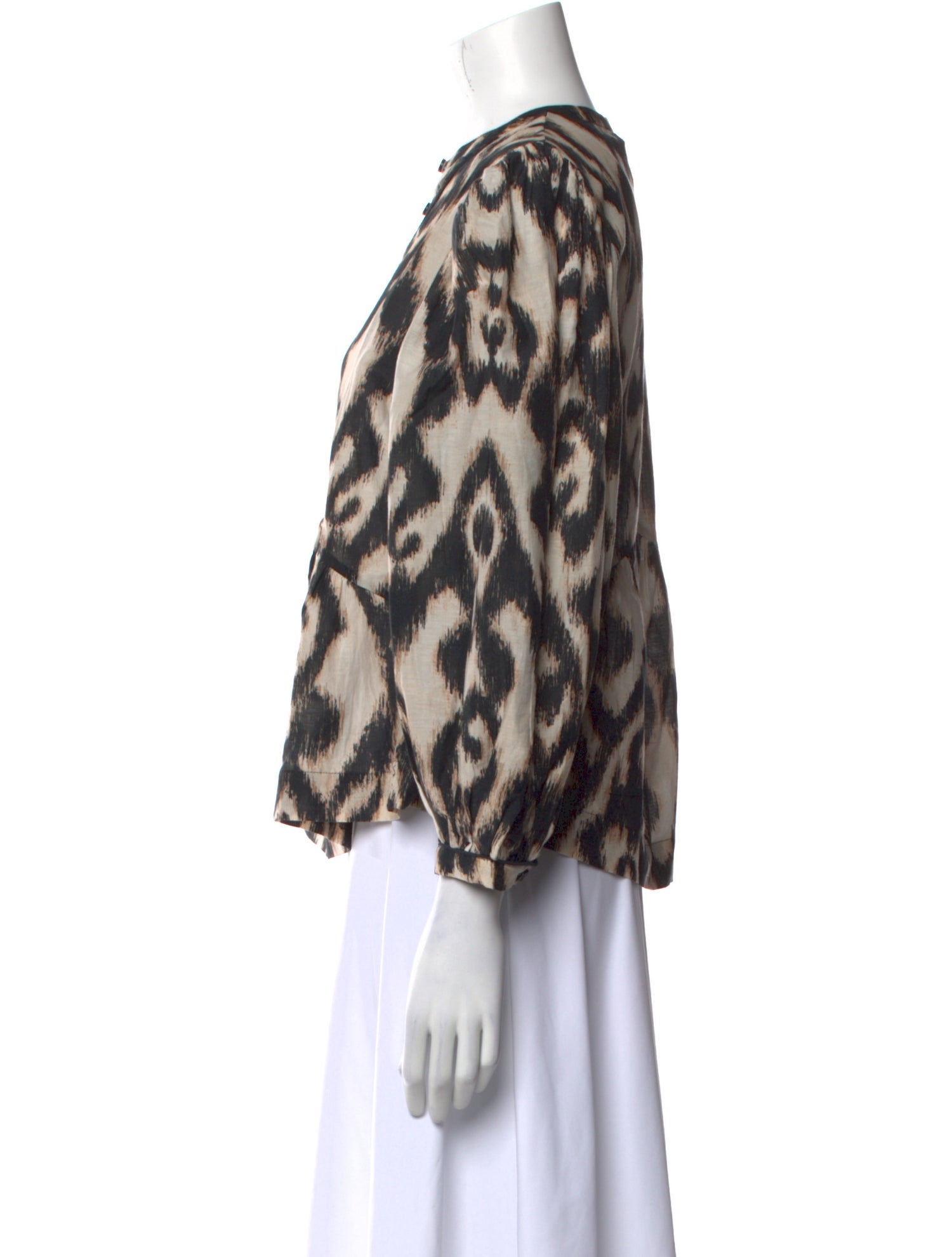 Mariacher Animal Print Bateau Neckline Blouse w/ Tags
