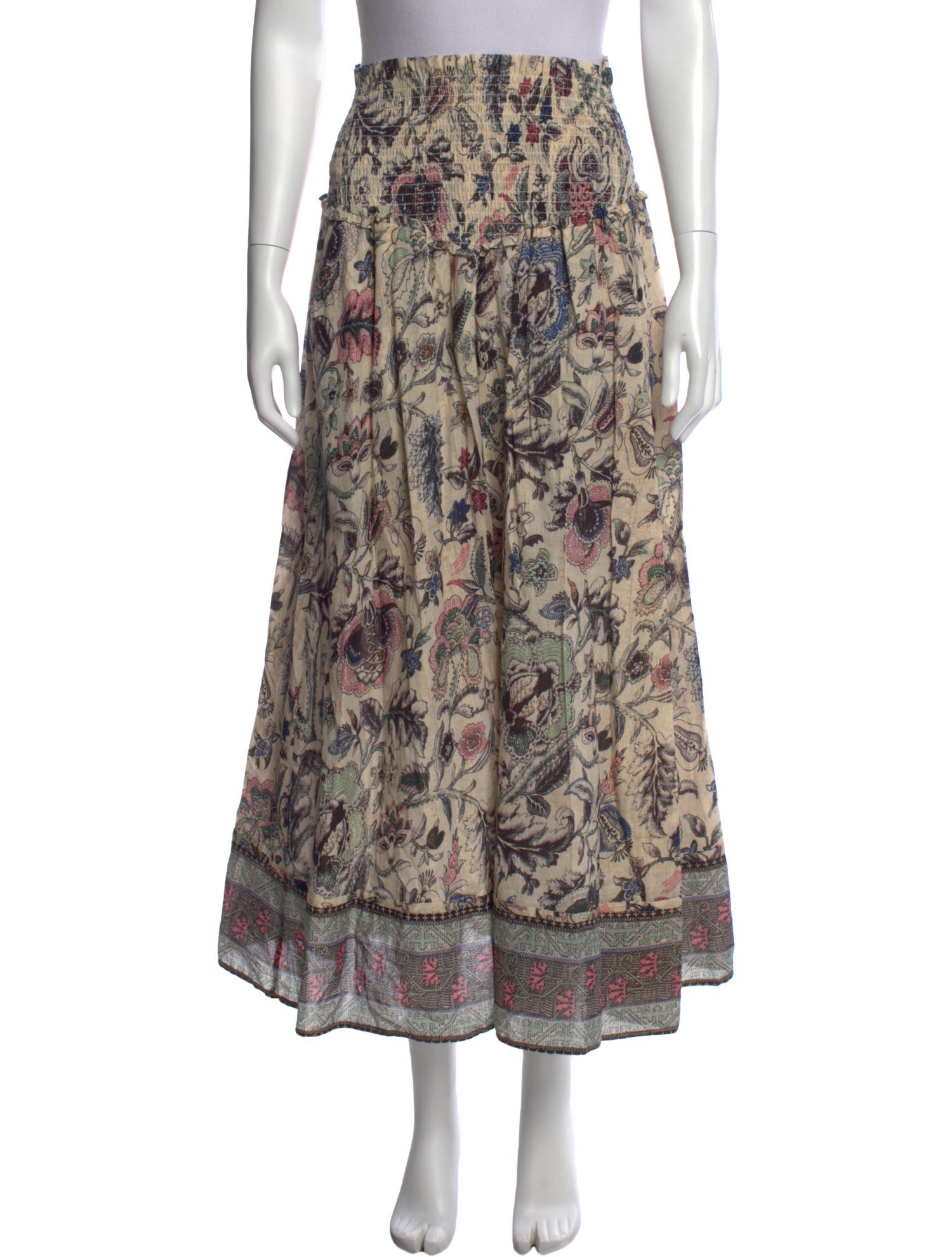 Mariacher Floral Print Midi Length Skirt