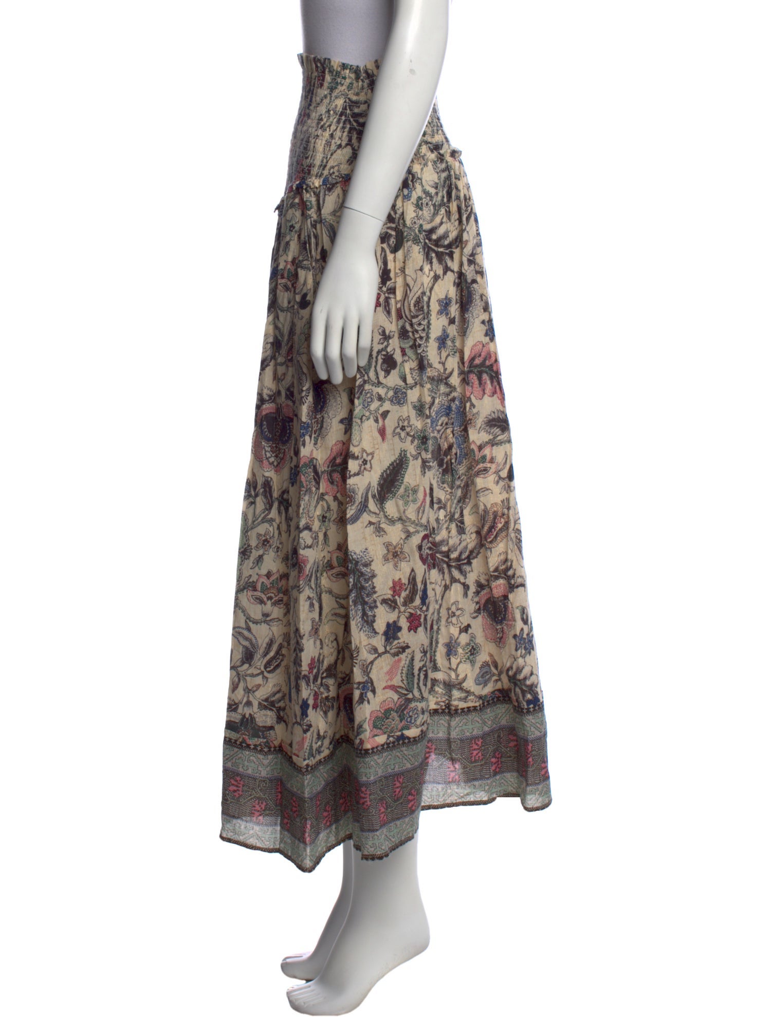 Mariacher Floral Print Midi Length Skirt