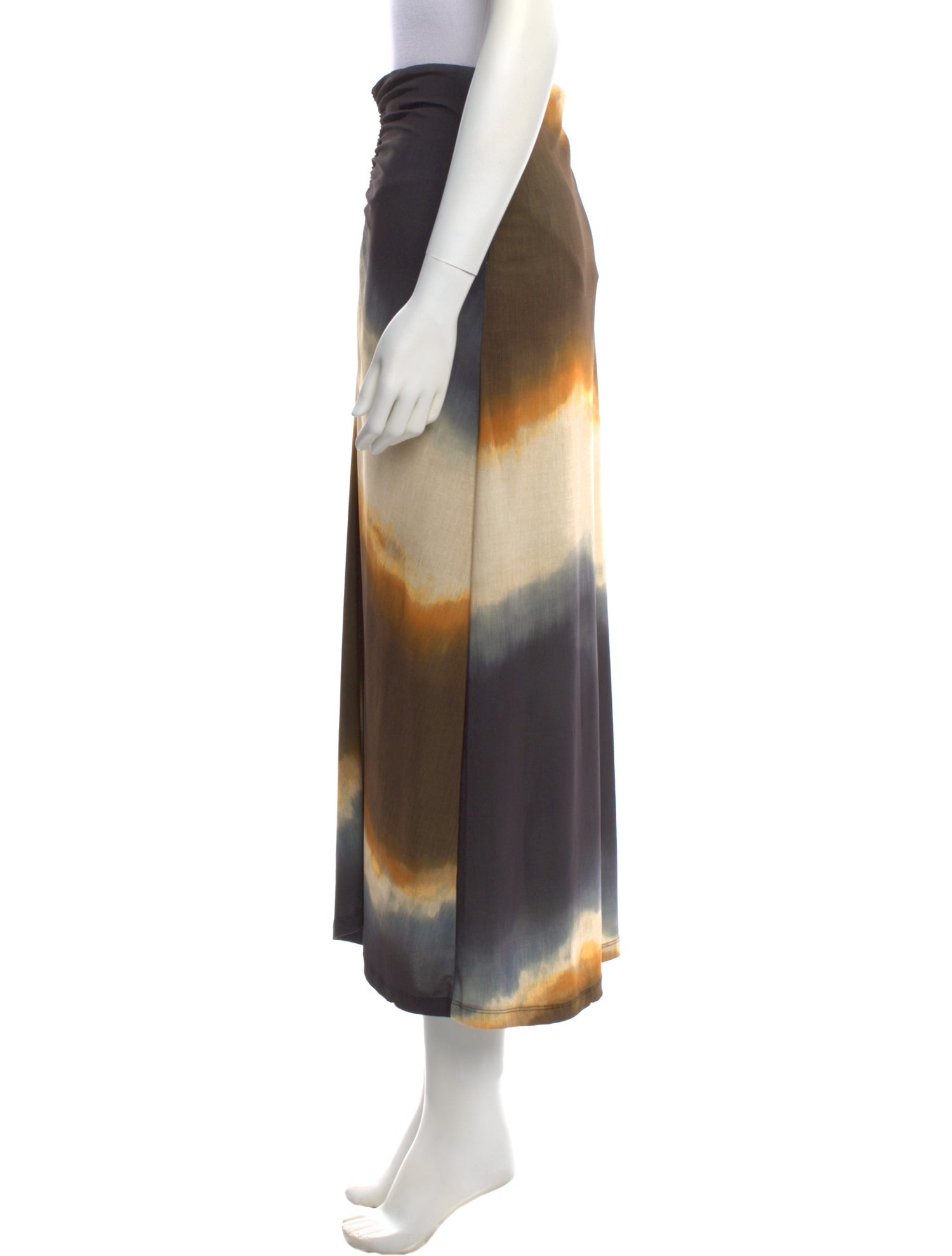 Mariacher Colorblock Pattern Midi Length Skirt