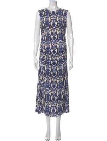 Pre-owned Mariacher. Printed Long Dress In Blue