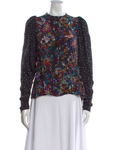 Pre-owned Mariacher. Silk Patterned Top In Black
