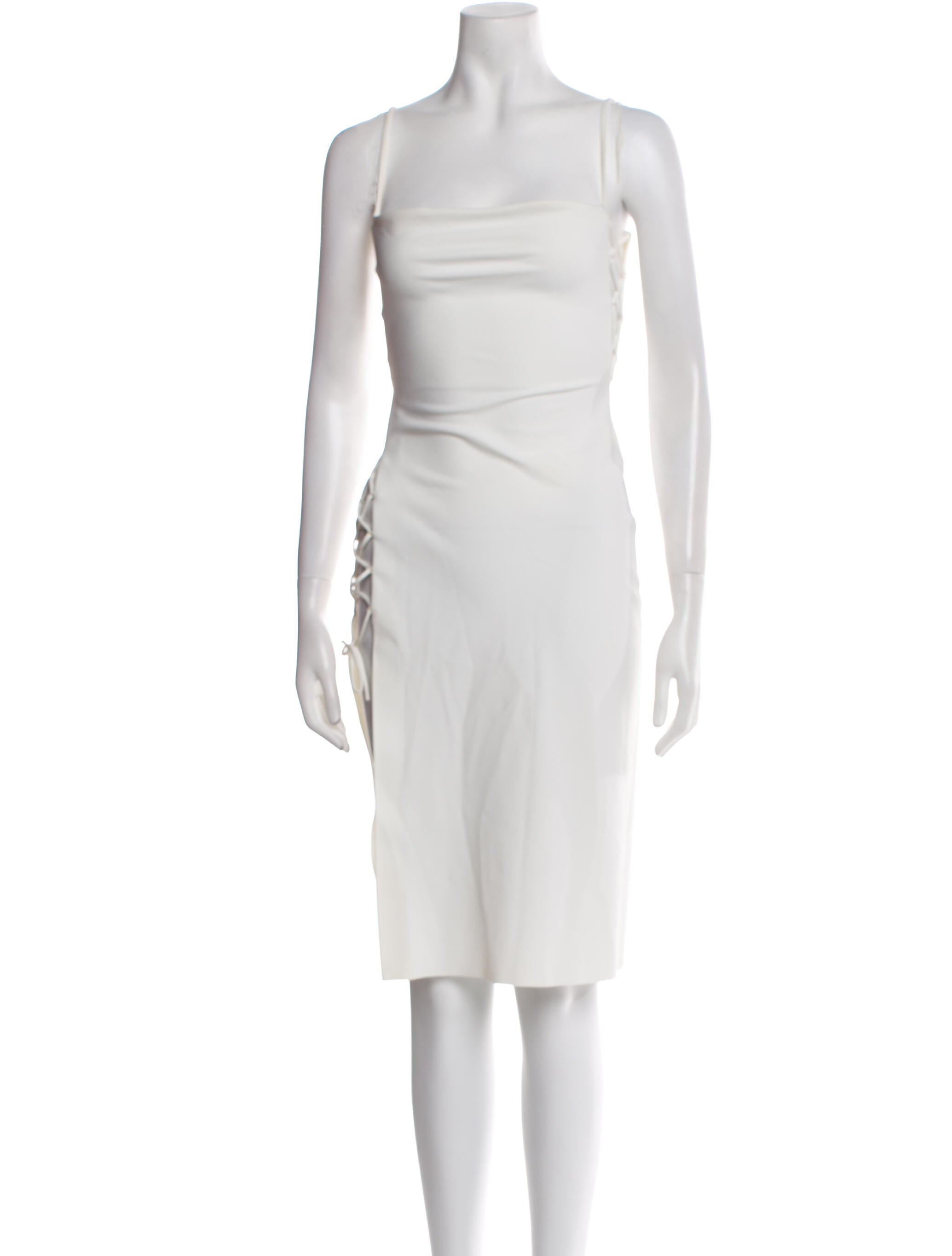 Marcia Square Neckline Knee-Length Dress