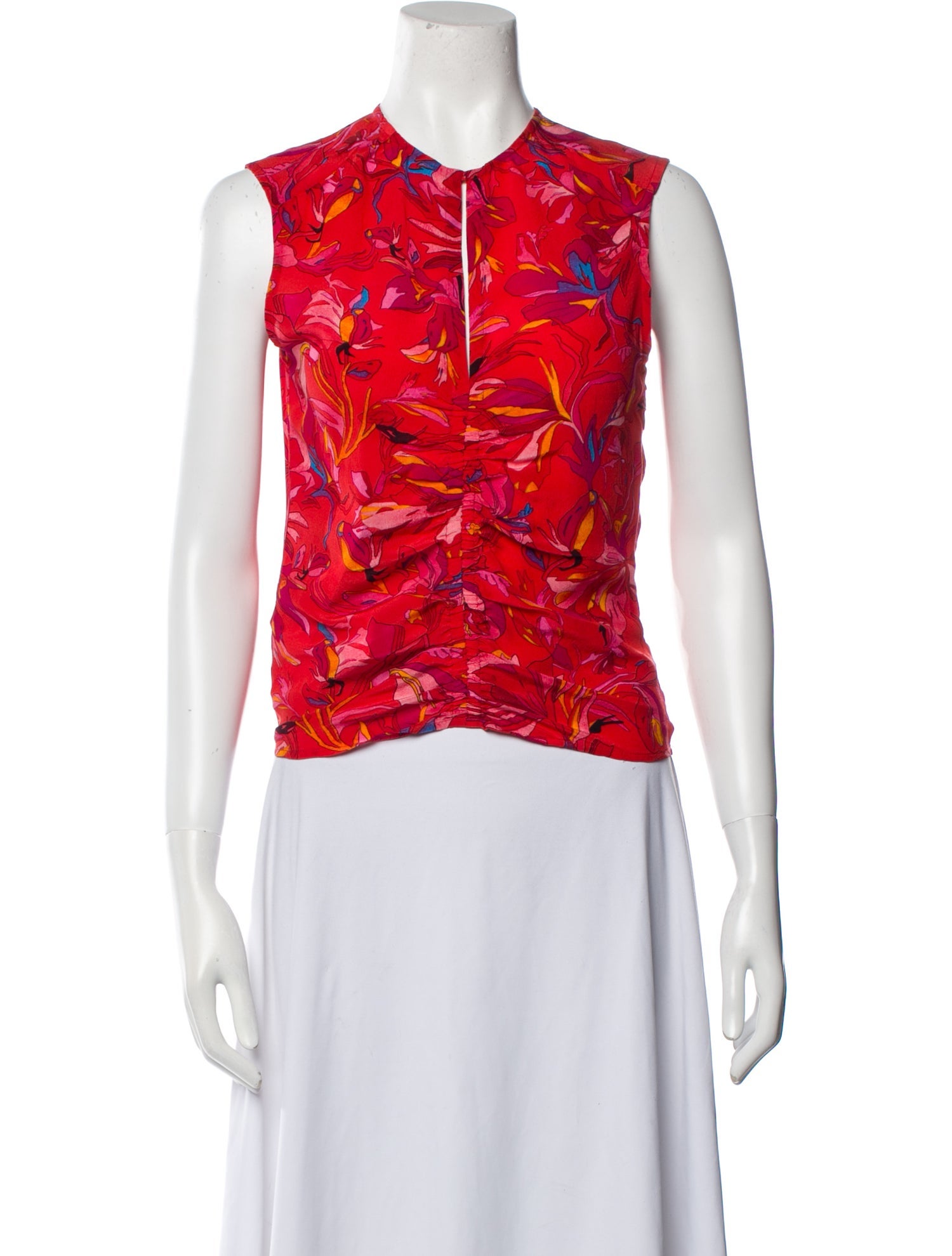 Maria Cher Silk Floral Print Top w/ Tags