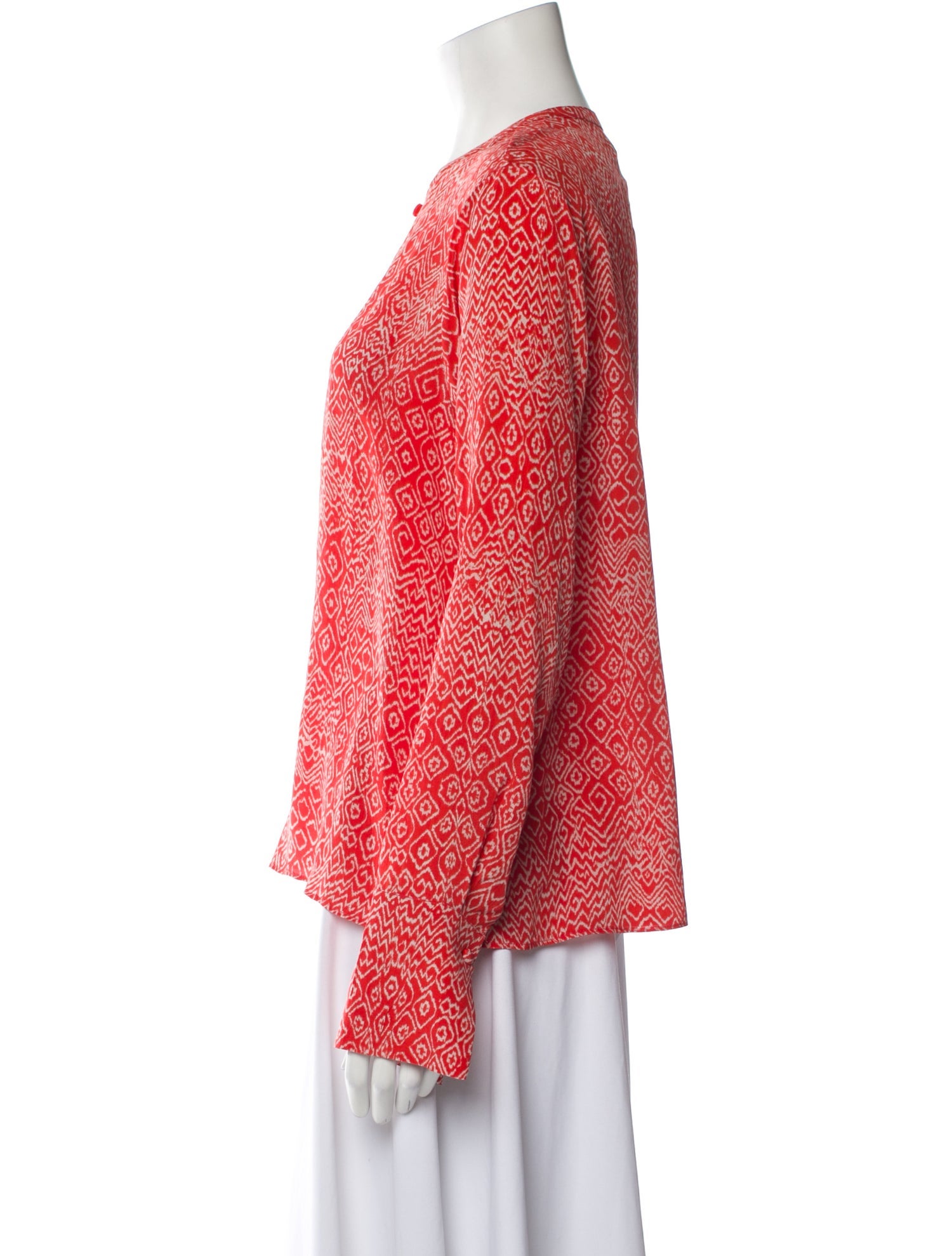 Maria Cher Printed Crew Neck Blouse