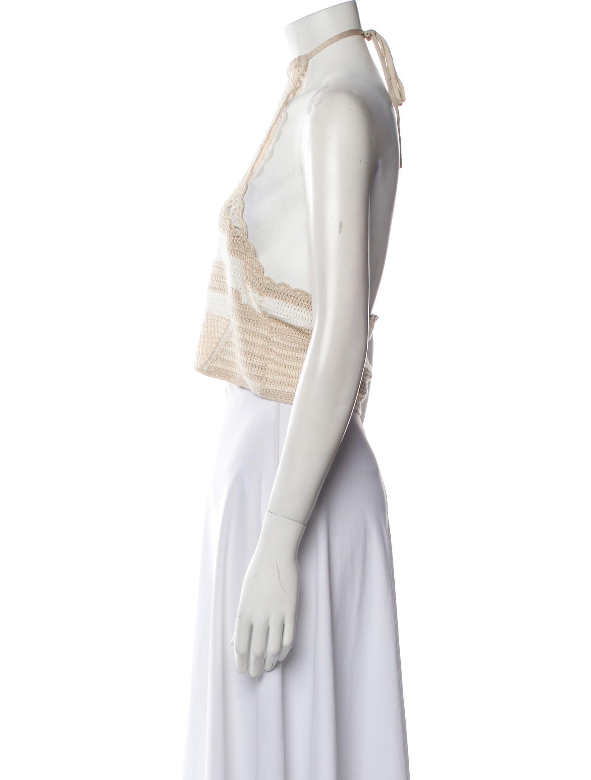 Maria Cher Patterned Mock Neck Crop Top