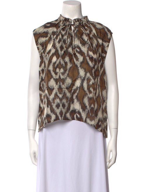 Maria Cher Silk Animal Print Blouse
