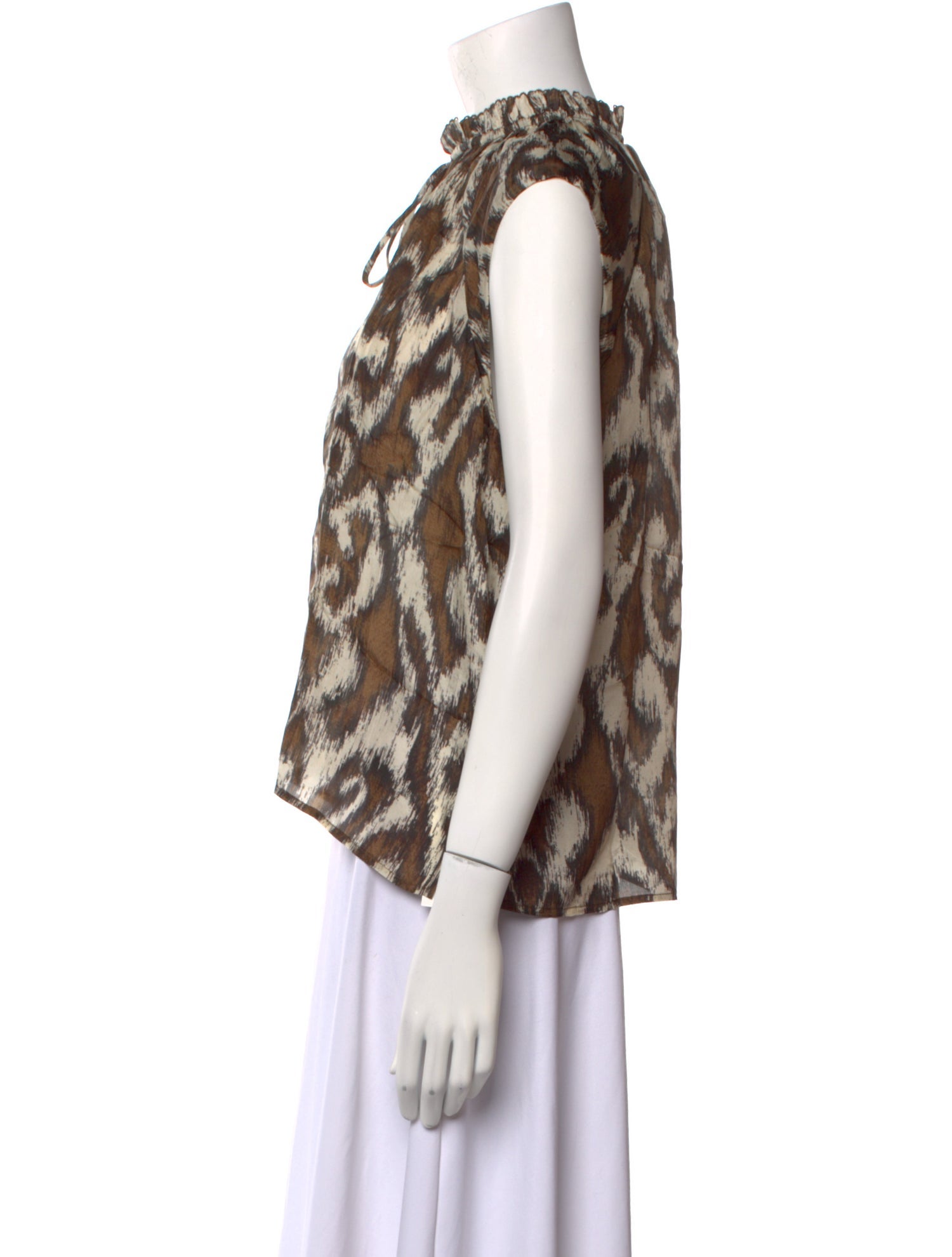 Maria Cher Silk Animal Print Blouse