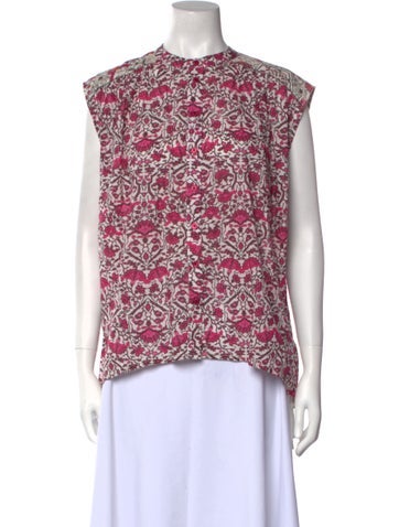 Maria Cher Tops Floral Print Crew Neck Blouse S