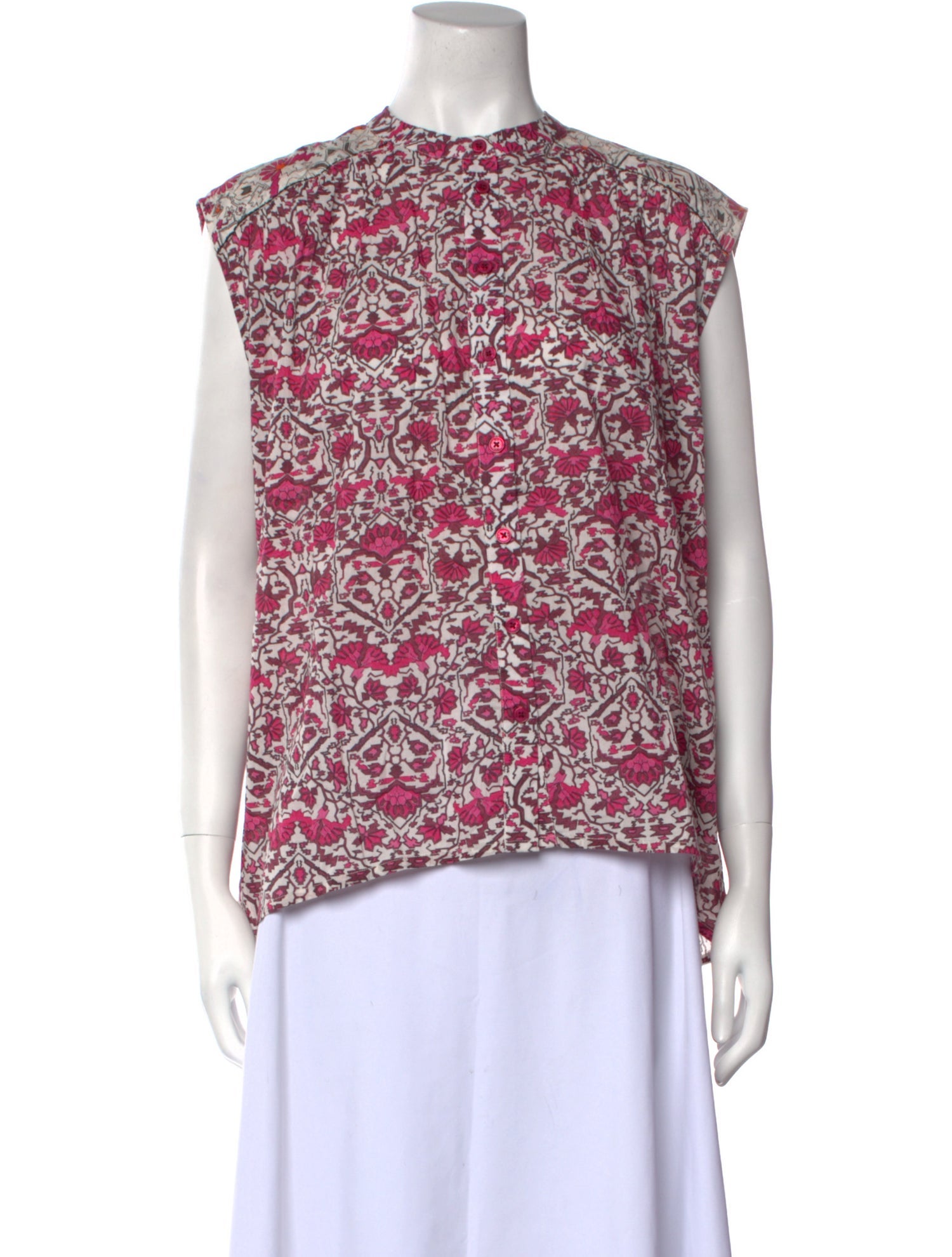 Maria Cher Floral Print Crew Neck Blouse