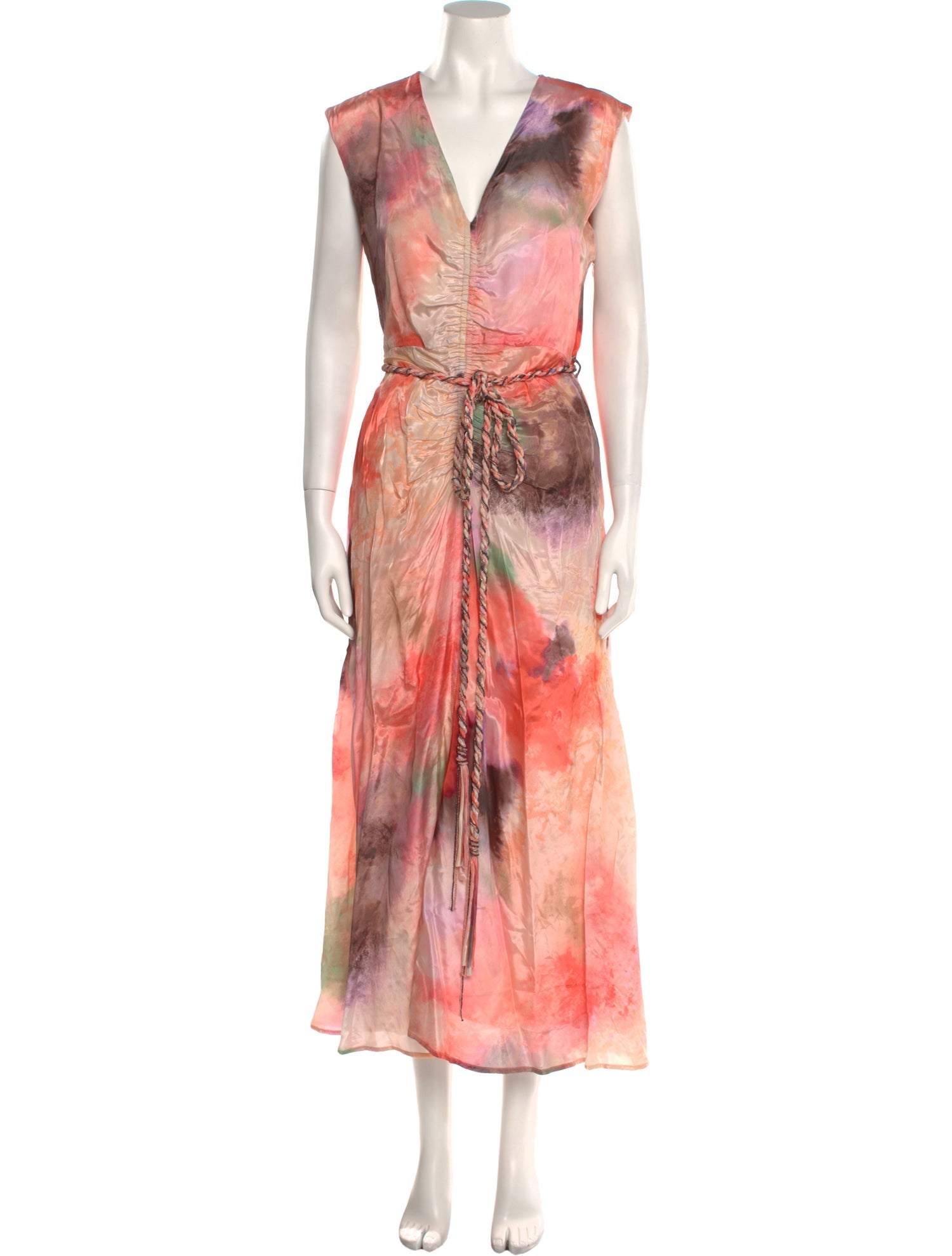 Maria Cher Tie-Dye Print Long Dress