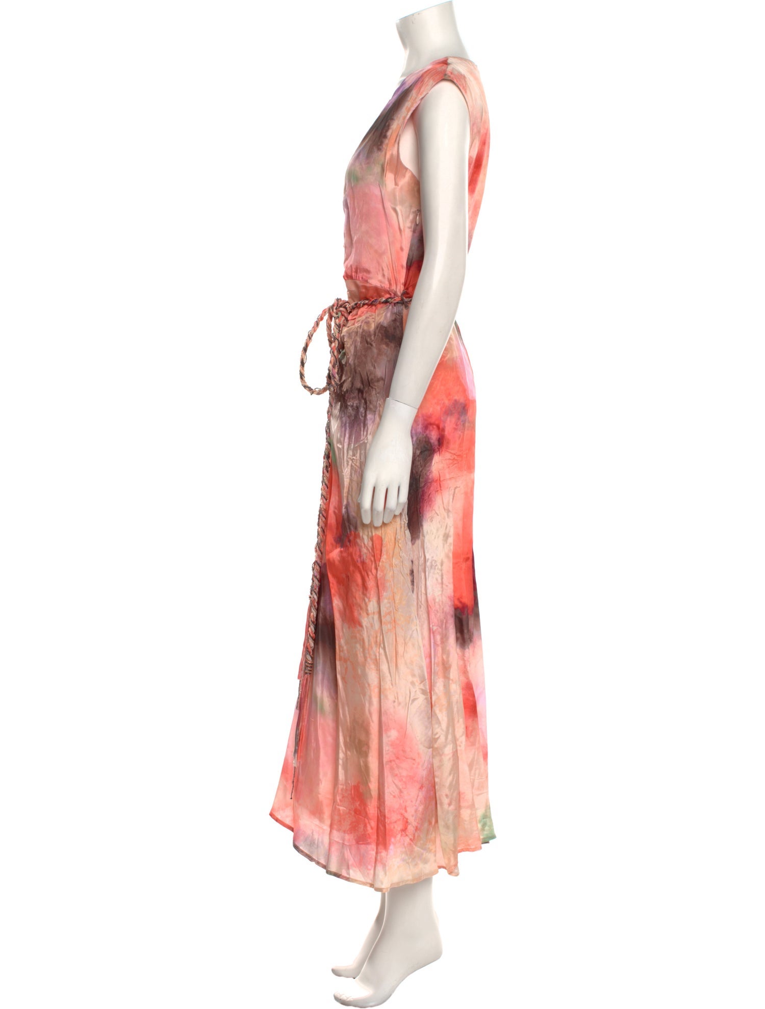 Maria Cher Tie-Dye Print Long Dress