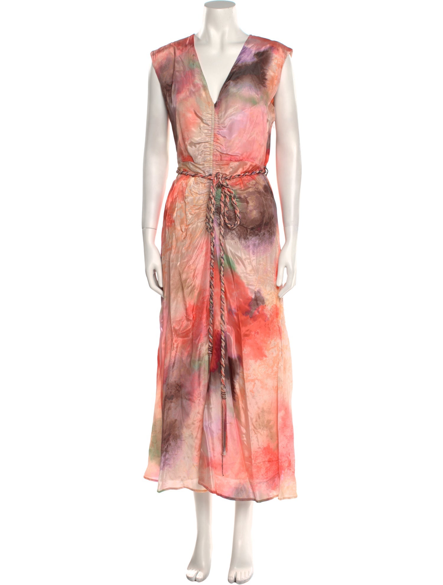 Maria Cher Tie-Dye Print Long Dress