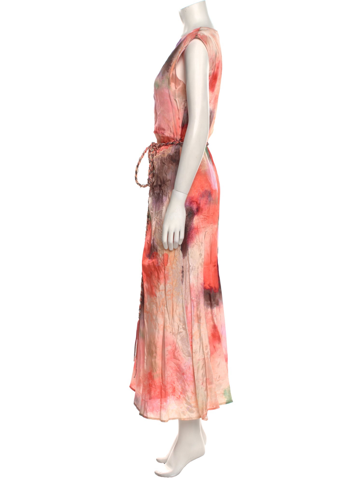 Maria Cher Tie-Dye Print Long Dress