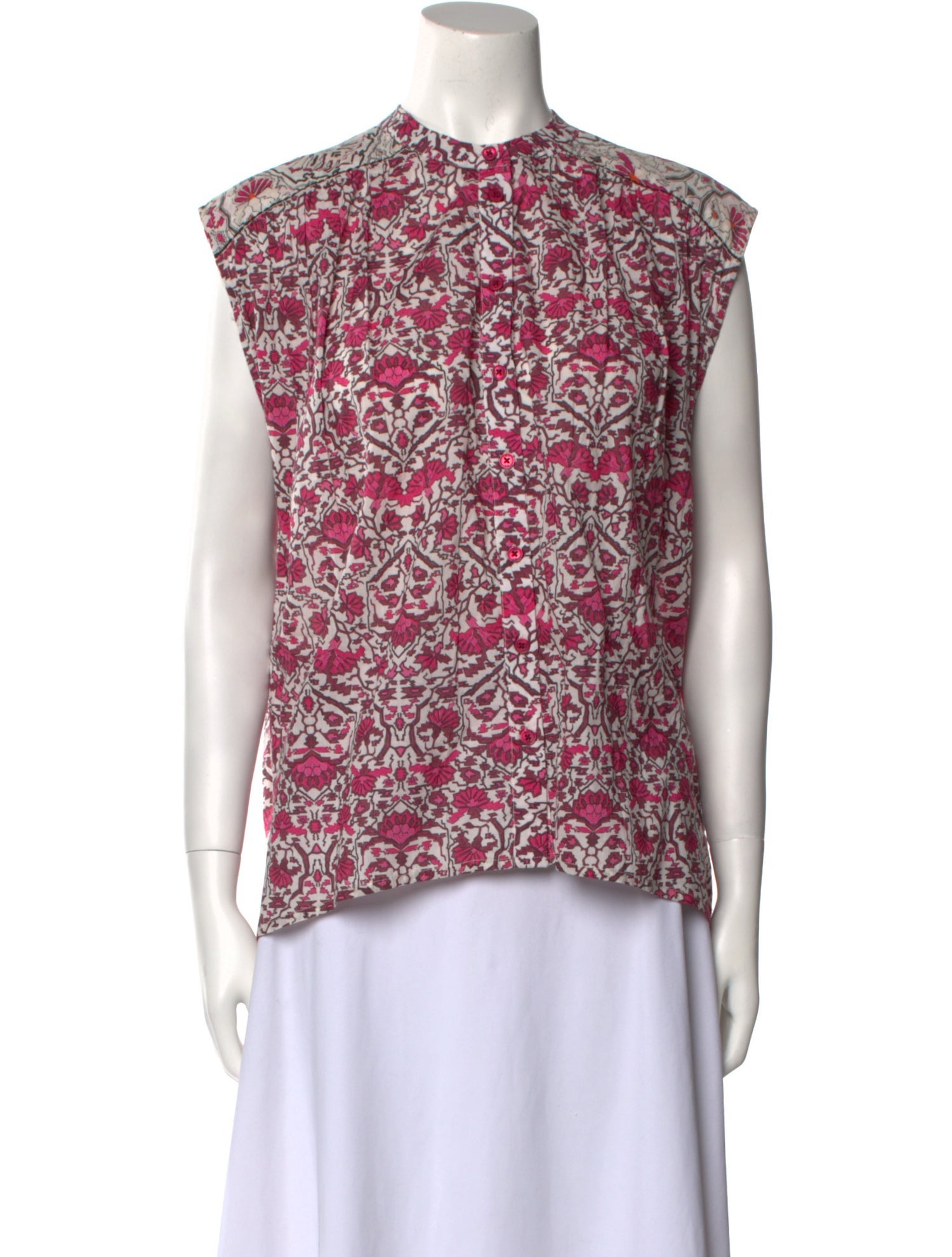 Maria Cher Floral Print Crew Neck Blouse