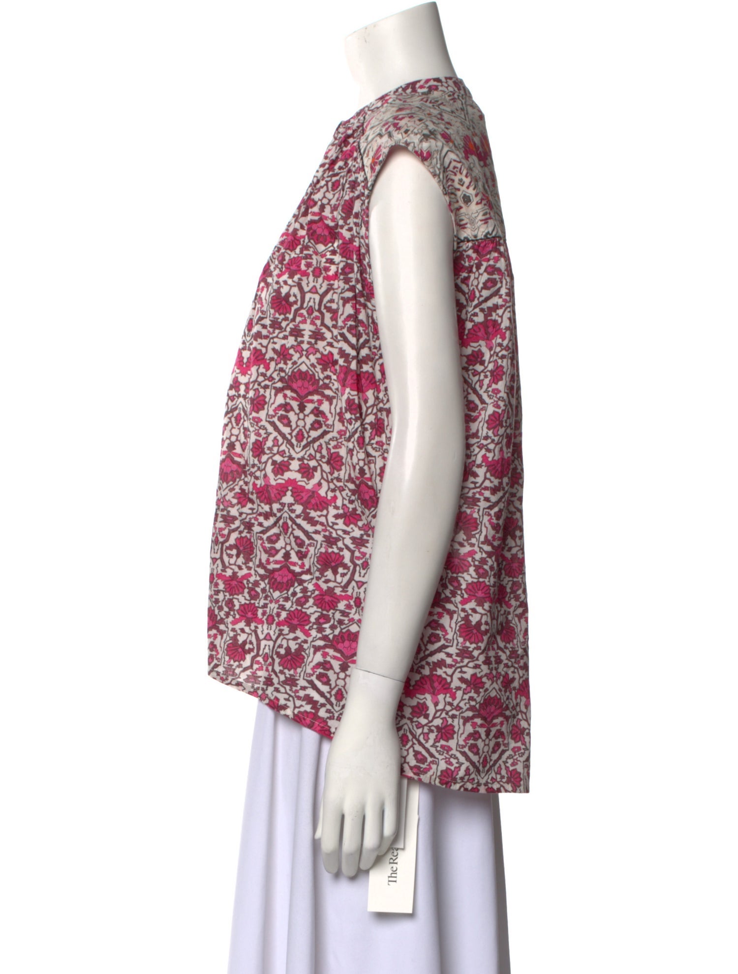 Maria Cher Floral Print Crew Neck Blouse