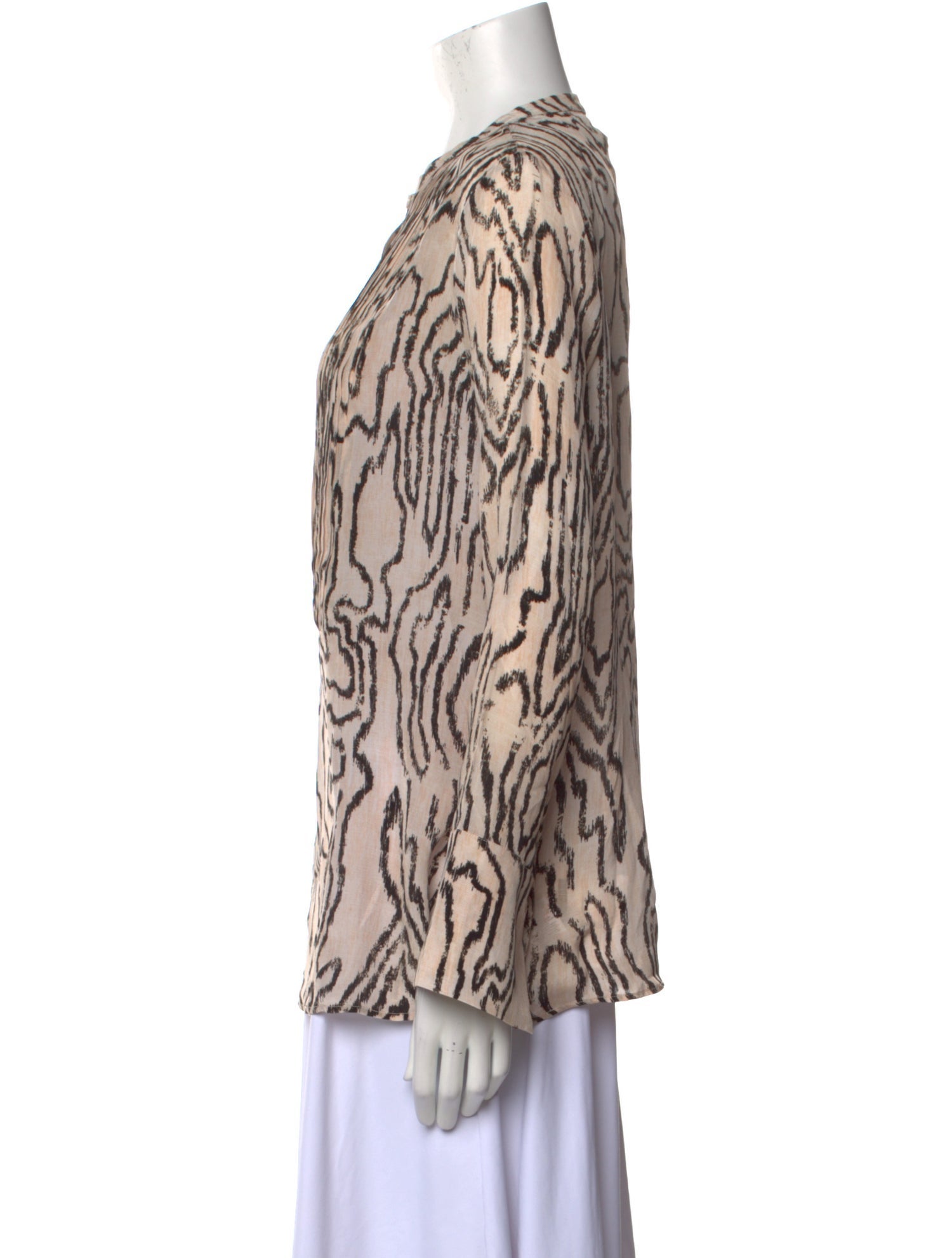 Maria Cher Animal Print Crew Neck Blouse