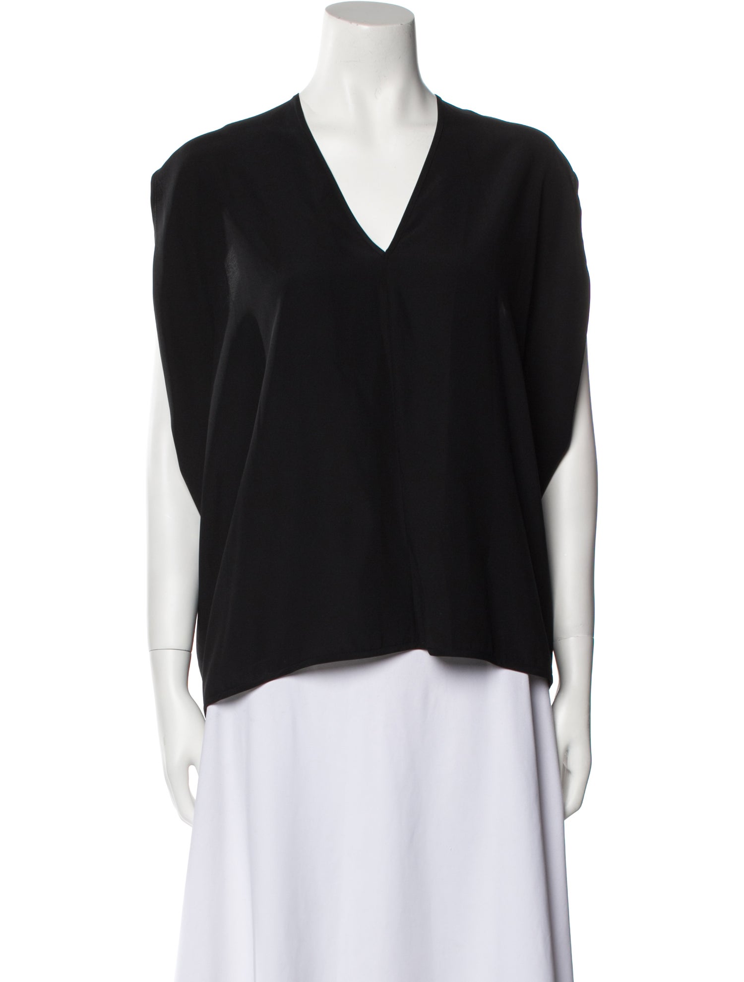 Maria Cher Silk V-Neck Blouse