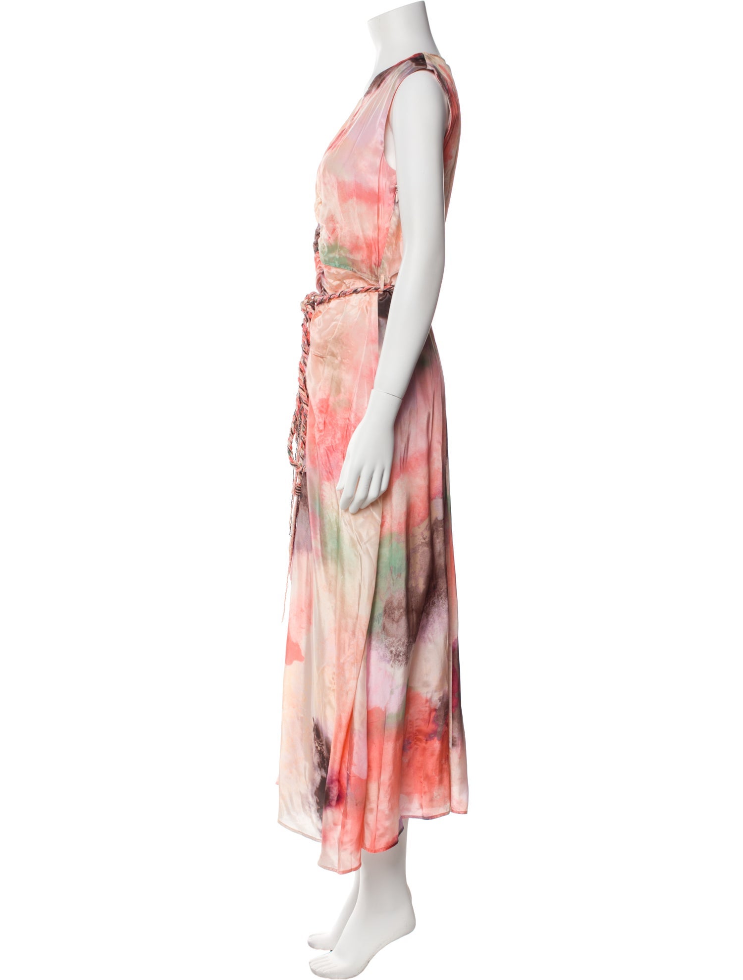 Maria Cher Tie-Dye Print Long Dress