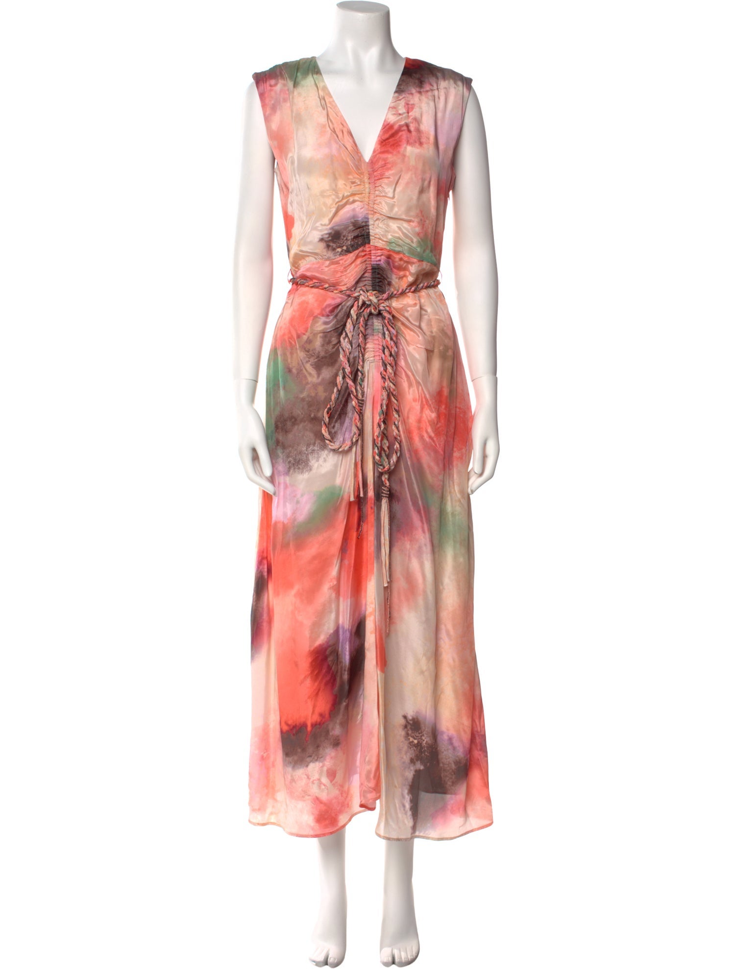 Maria Cher Tie-Dye Print Long Dress
